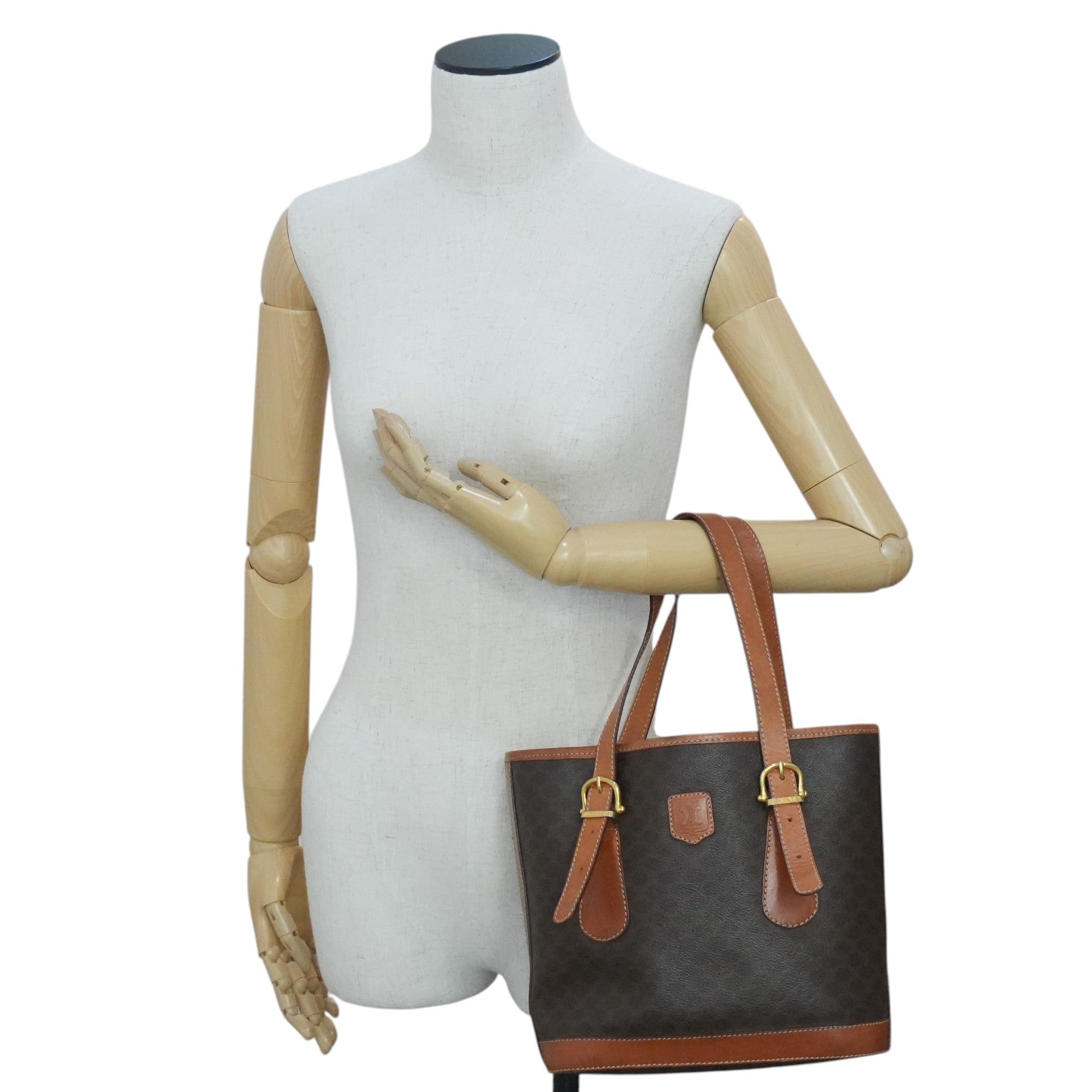 Pre-owned Celine Macadam Tote Bag Brown