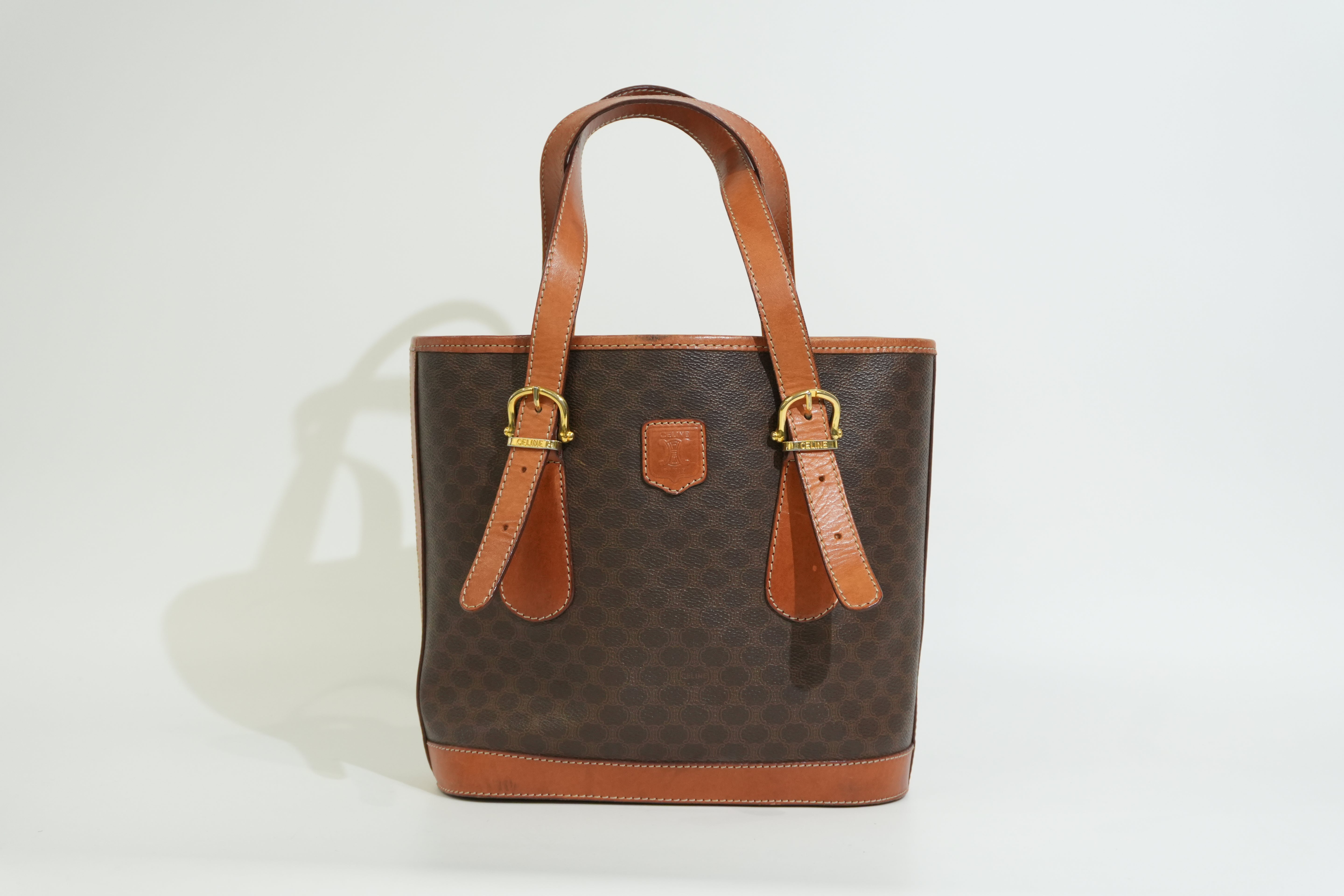 Pre-owned Celine Macadam Tote Bag Brown