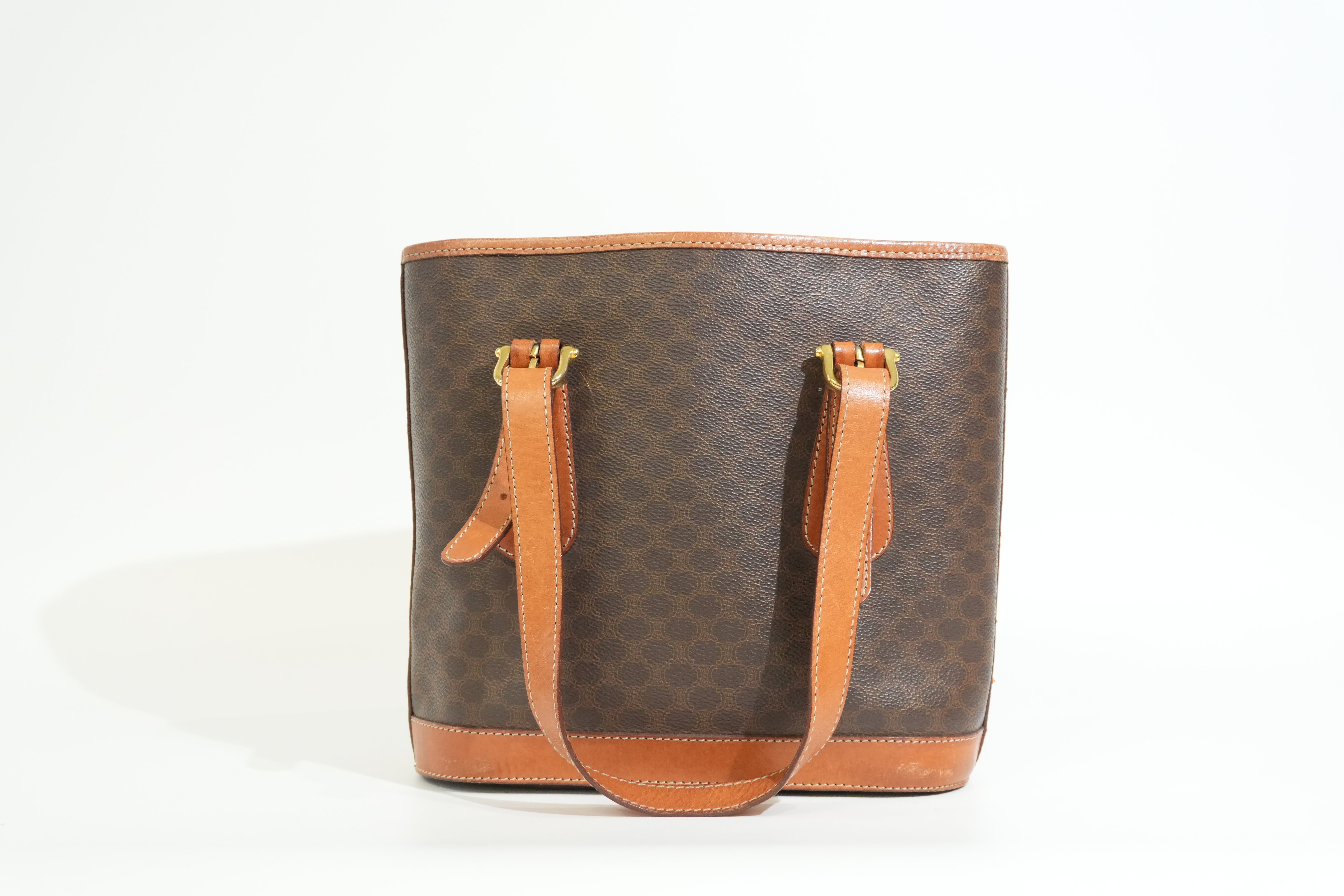 Pre-owned Celine Macadam Tote Bag Brown