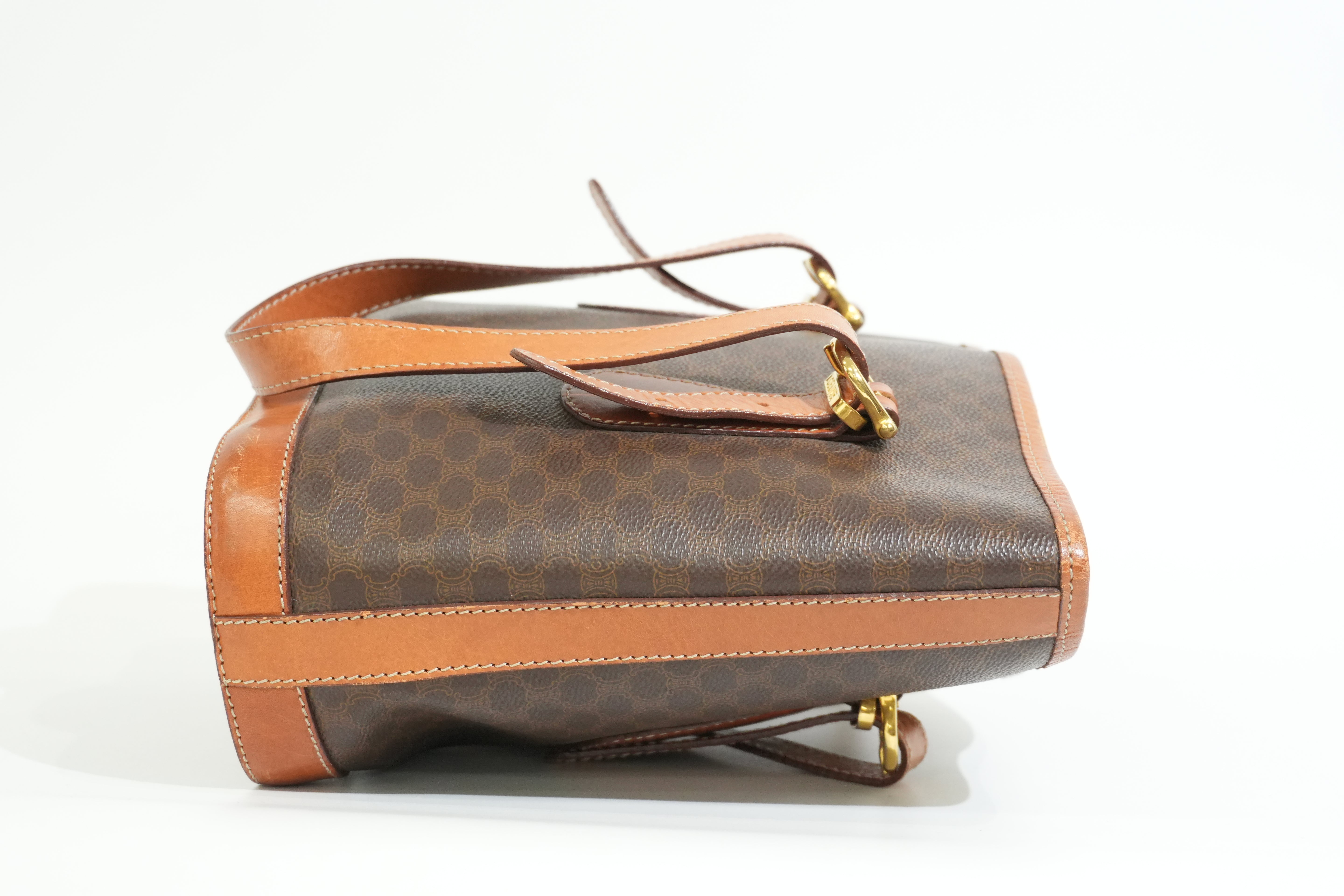 Pre-owned Celine Macadam Tote Bag Brown