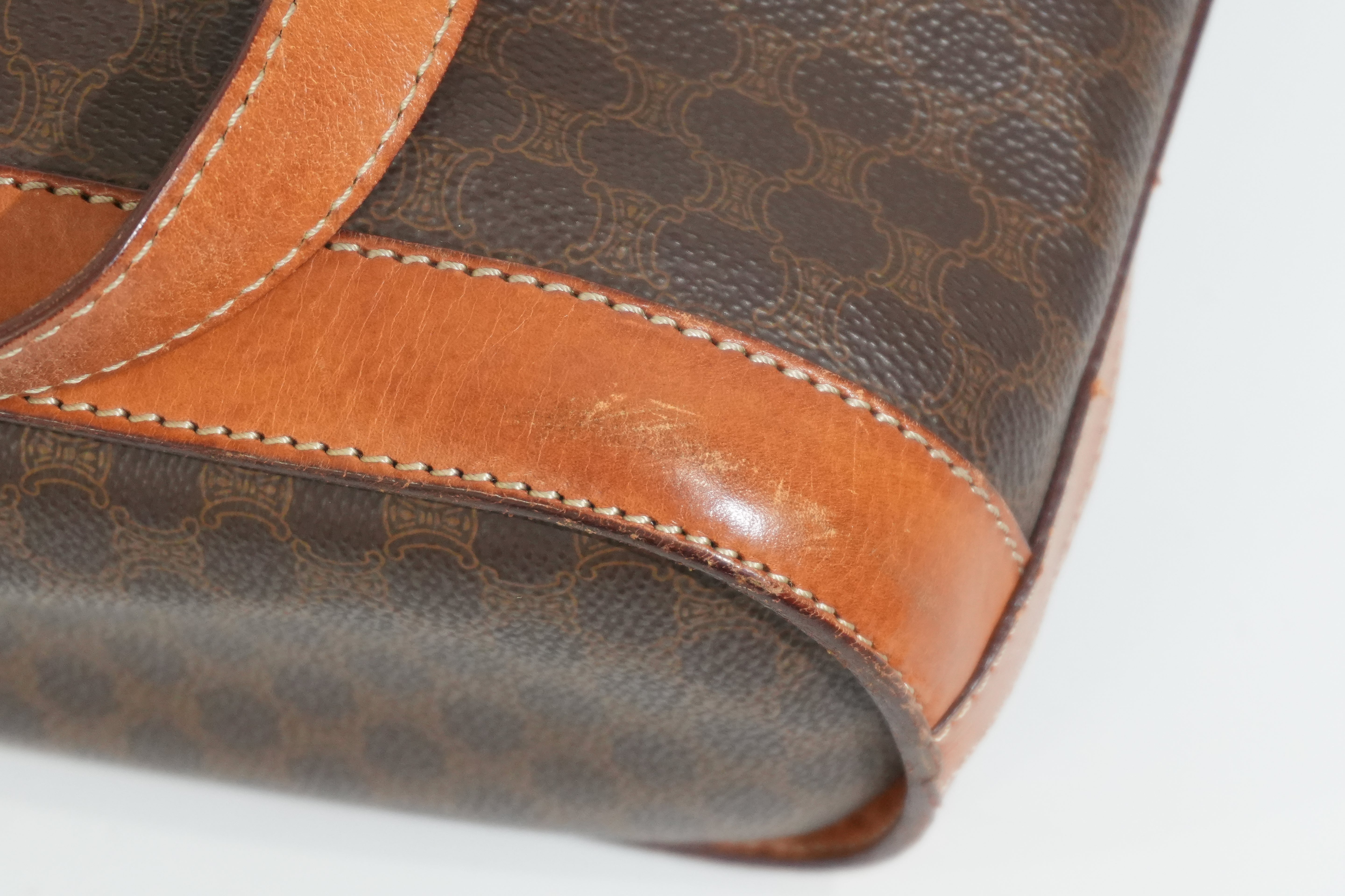 Pre-owned Celine Macadam Tote Bag Brown