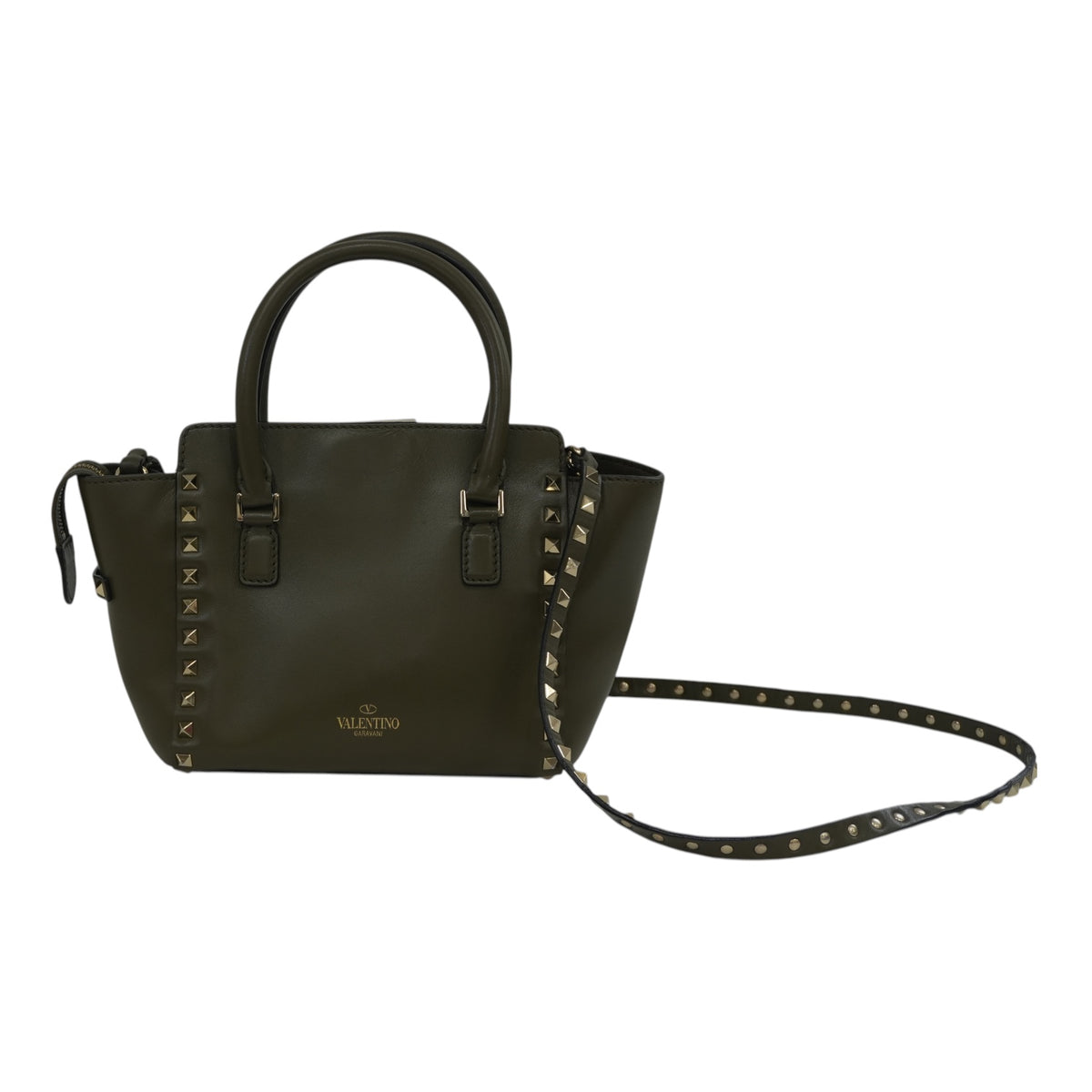 Pre-Owned Valentino Two Way Garavani Rock stud Shoulder Bag Green