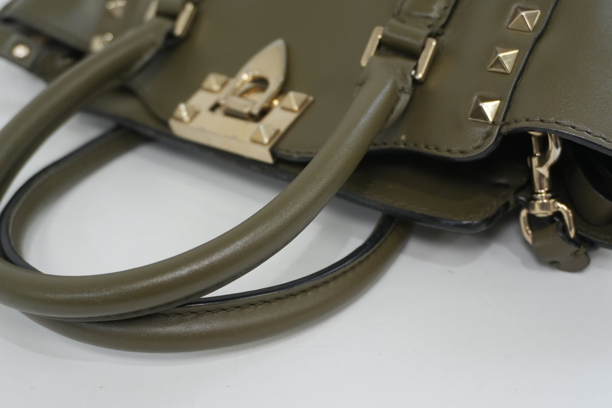 Pre-Owned Valentino Two Way Garavani Rock stud Shoulder Bag Green