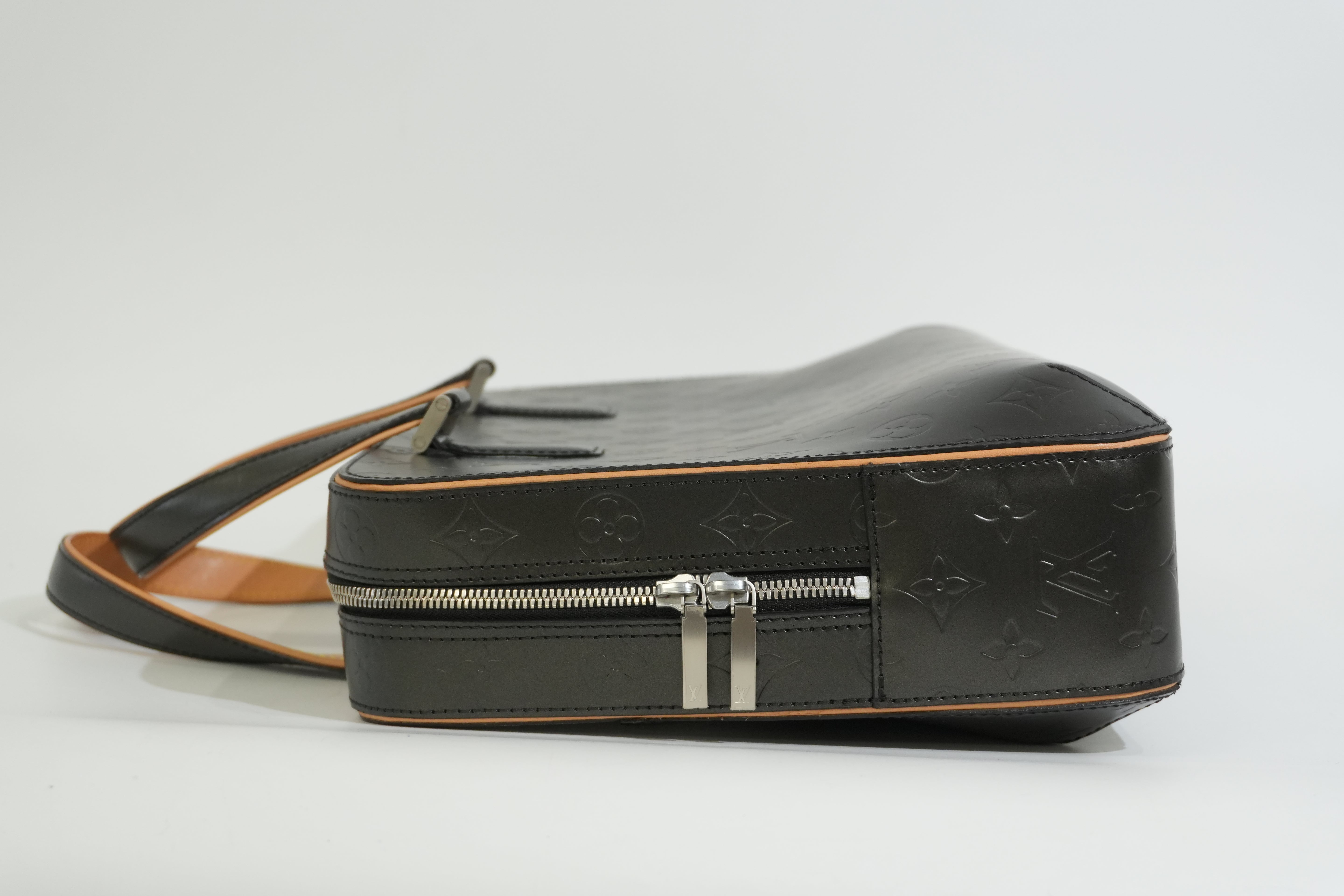 Pre-owned Louis Vuitton Matte Monogram Mat Malden Briefcase Gray