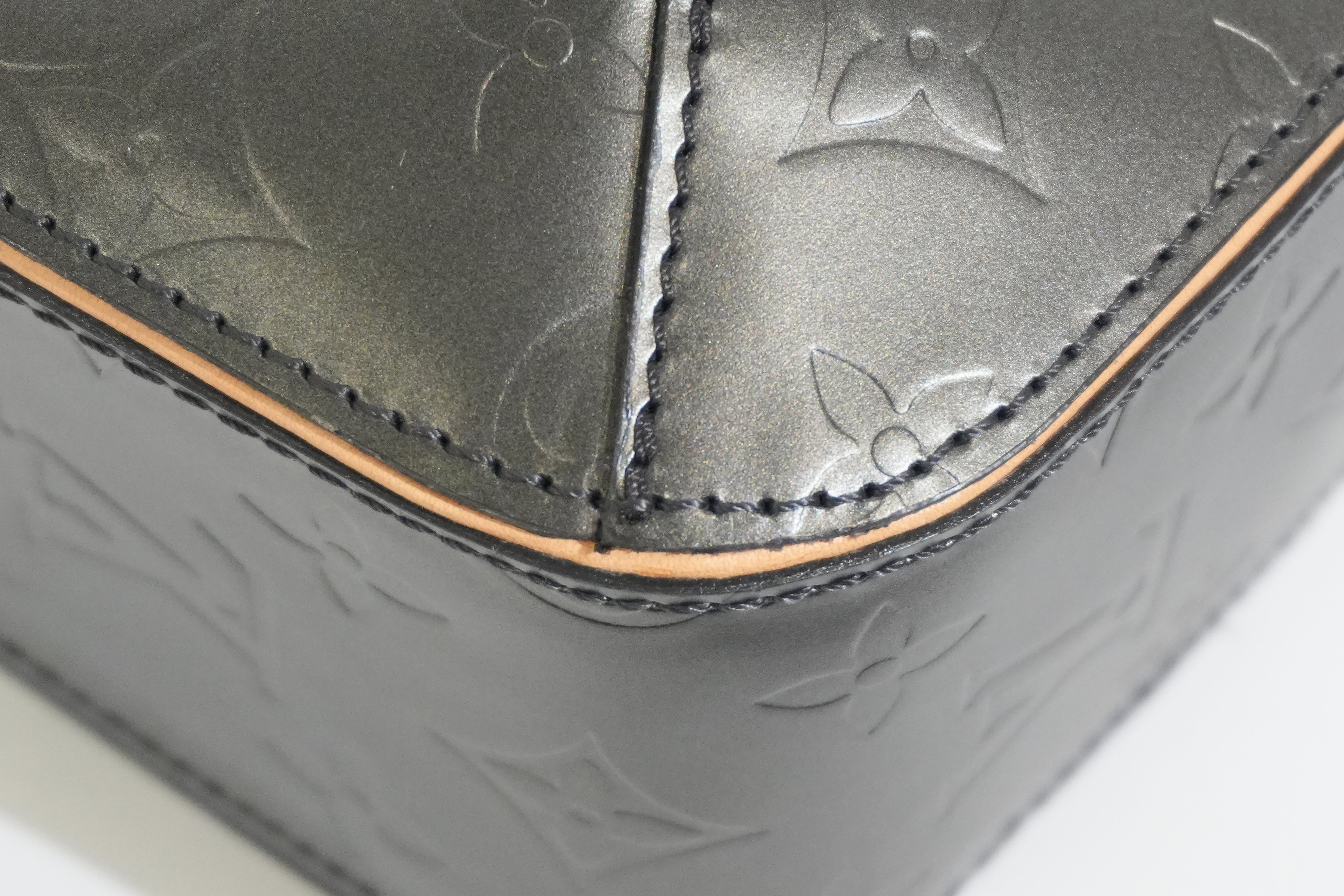 Pre-owned Louis Vuitton Matte Monogram Mat Malden Briefcase Gray
