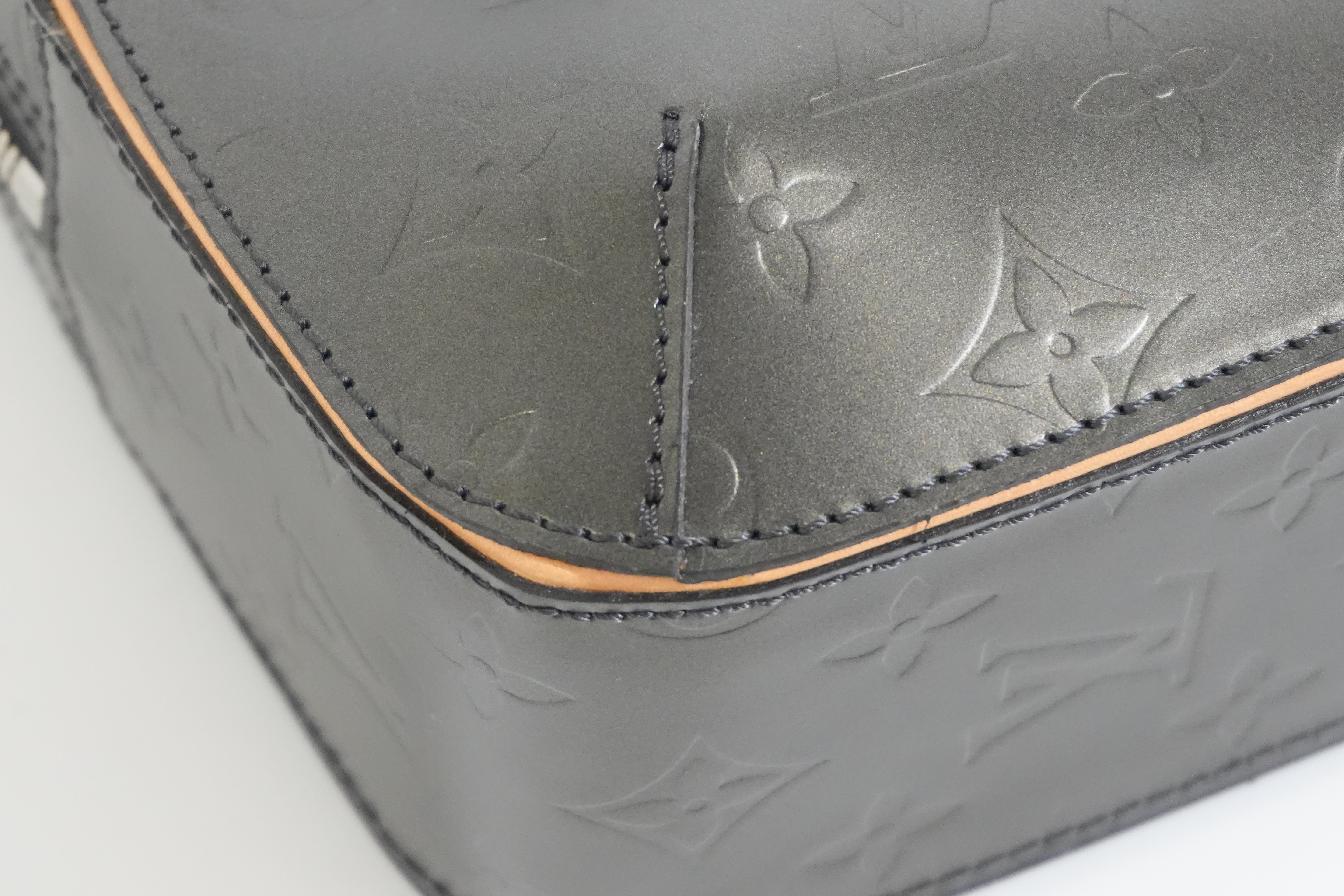 Pre-owned Louis Vuitton Matte Monogram Mat Malden Briefcase Gray