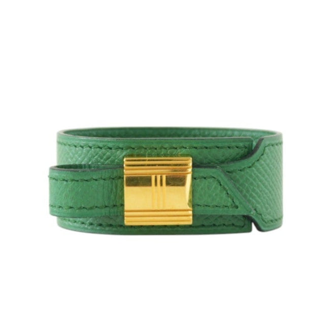 Hermes Bracelet Green Leather Used