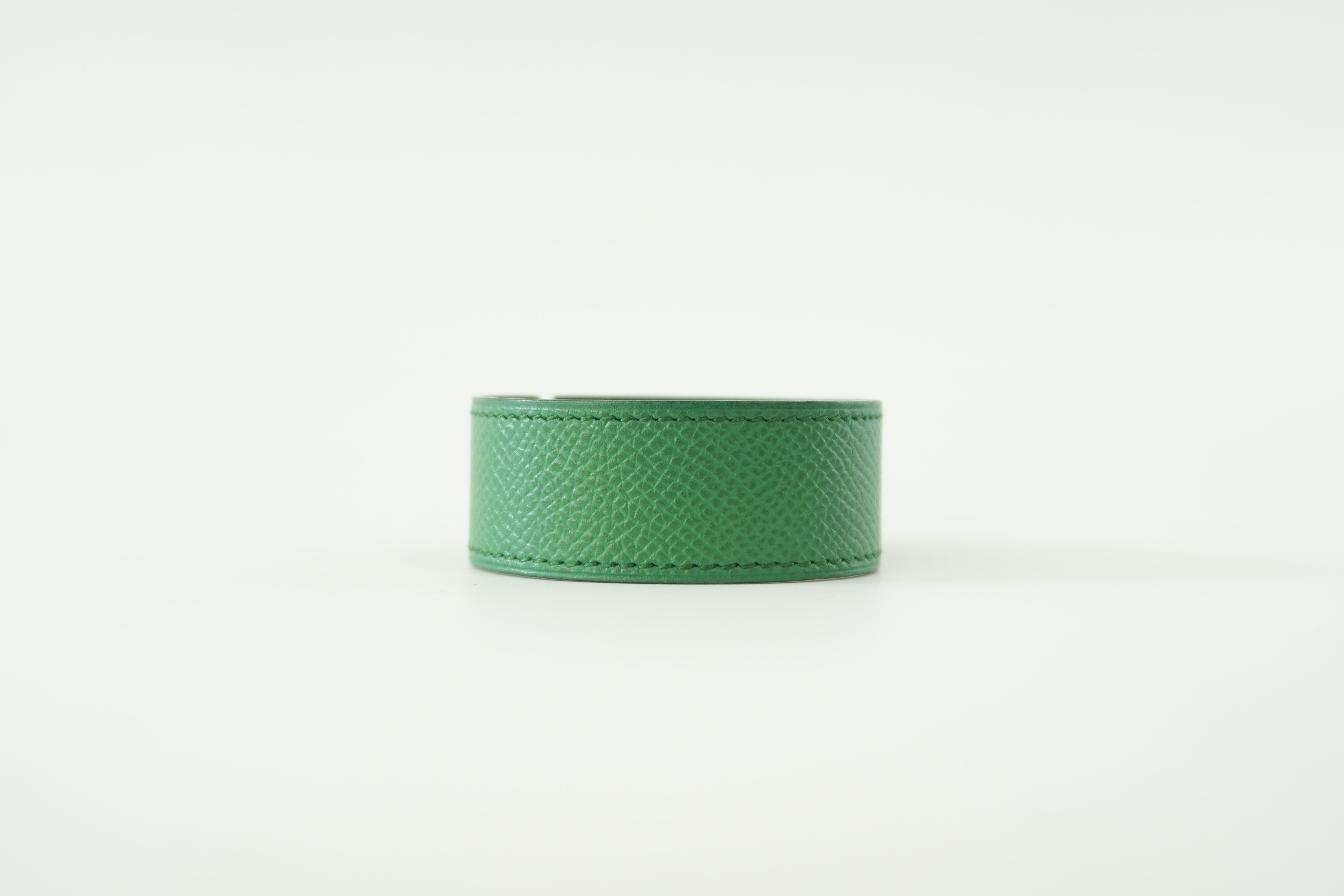 Hermes Bracelet Green Leather Used