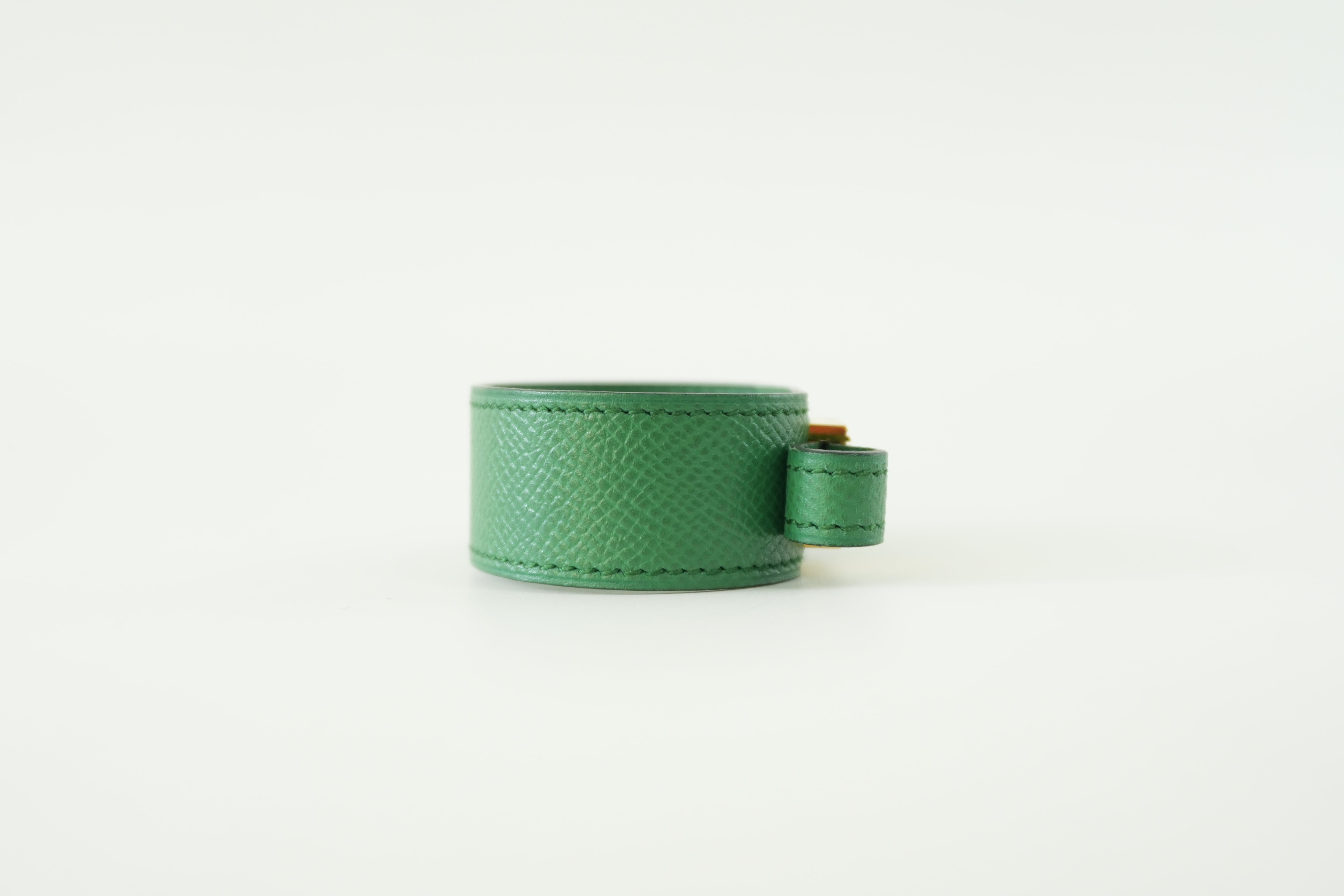 Hermes Bracelet Green Leather Used