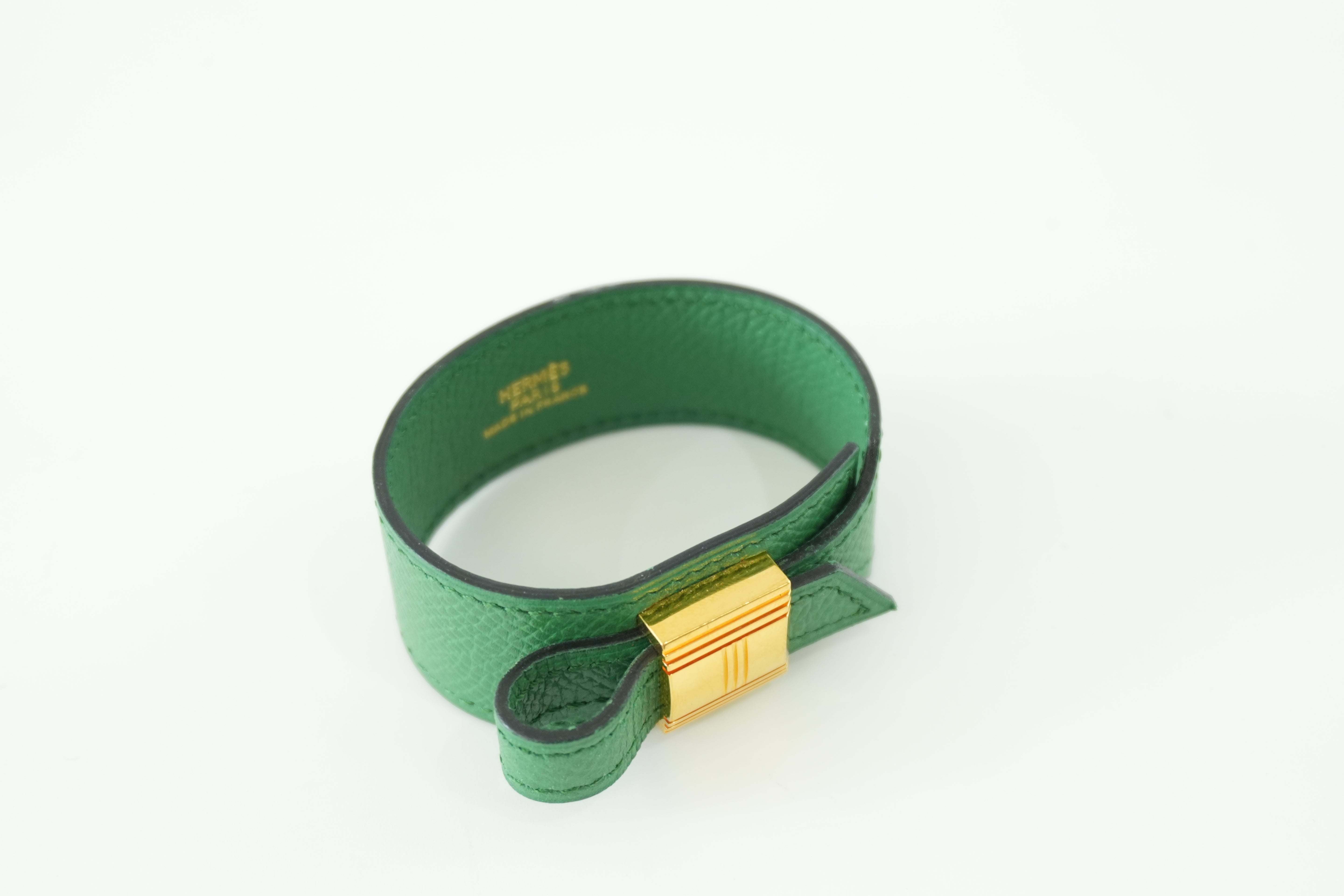Hermes Bracelet Green Leather Used
