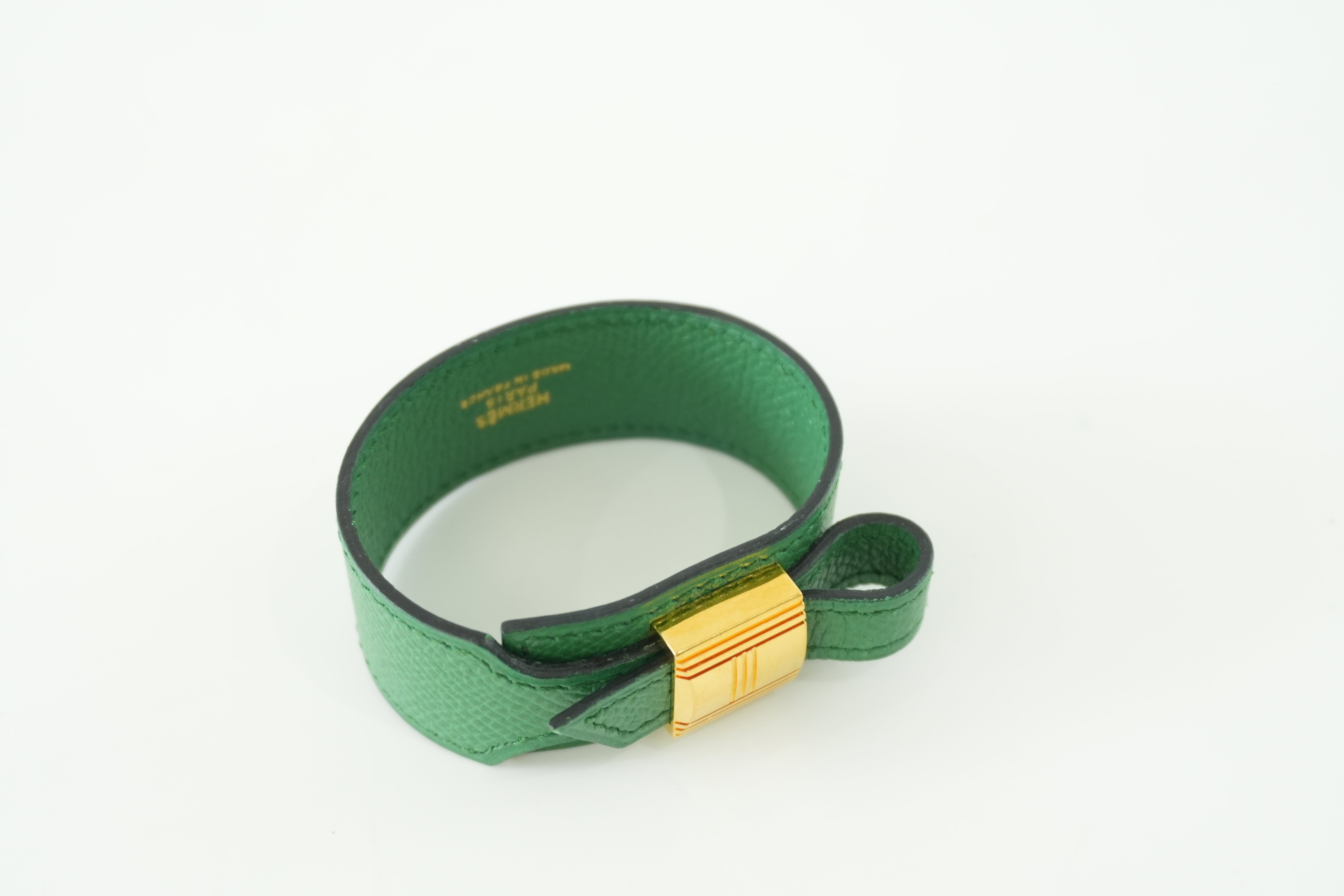 Hermes Bracelet Green Leather Used