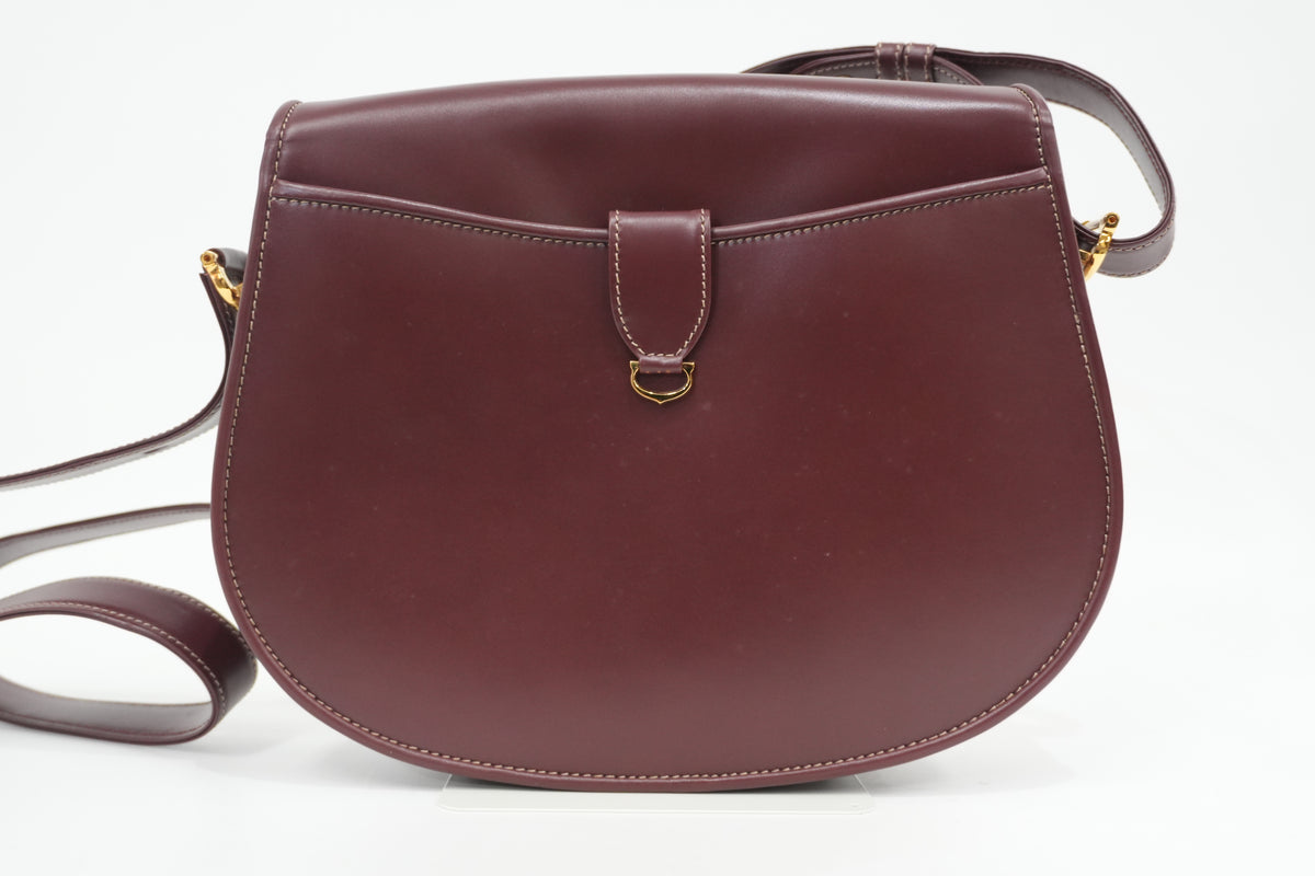 Pre-Owned Cariter Must De Cartier Crossbody Bag Burgundy