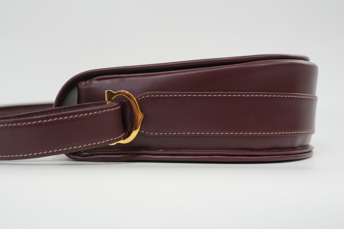 Pre-Owned Cariter Must De Cartier Crossbody Bag Burgundy
