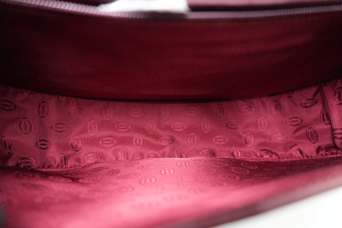 Pre-Owned Cariter Must De Cartier Crossbody Bag Burgundy