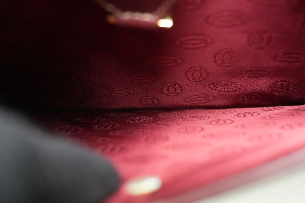 Pre-Owned Cariter Must De Cartier Crossbody Bag Burgundy