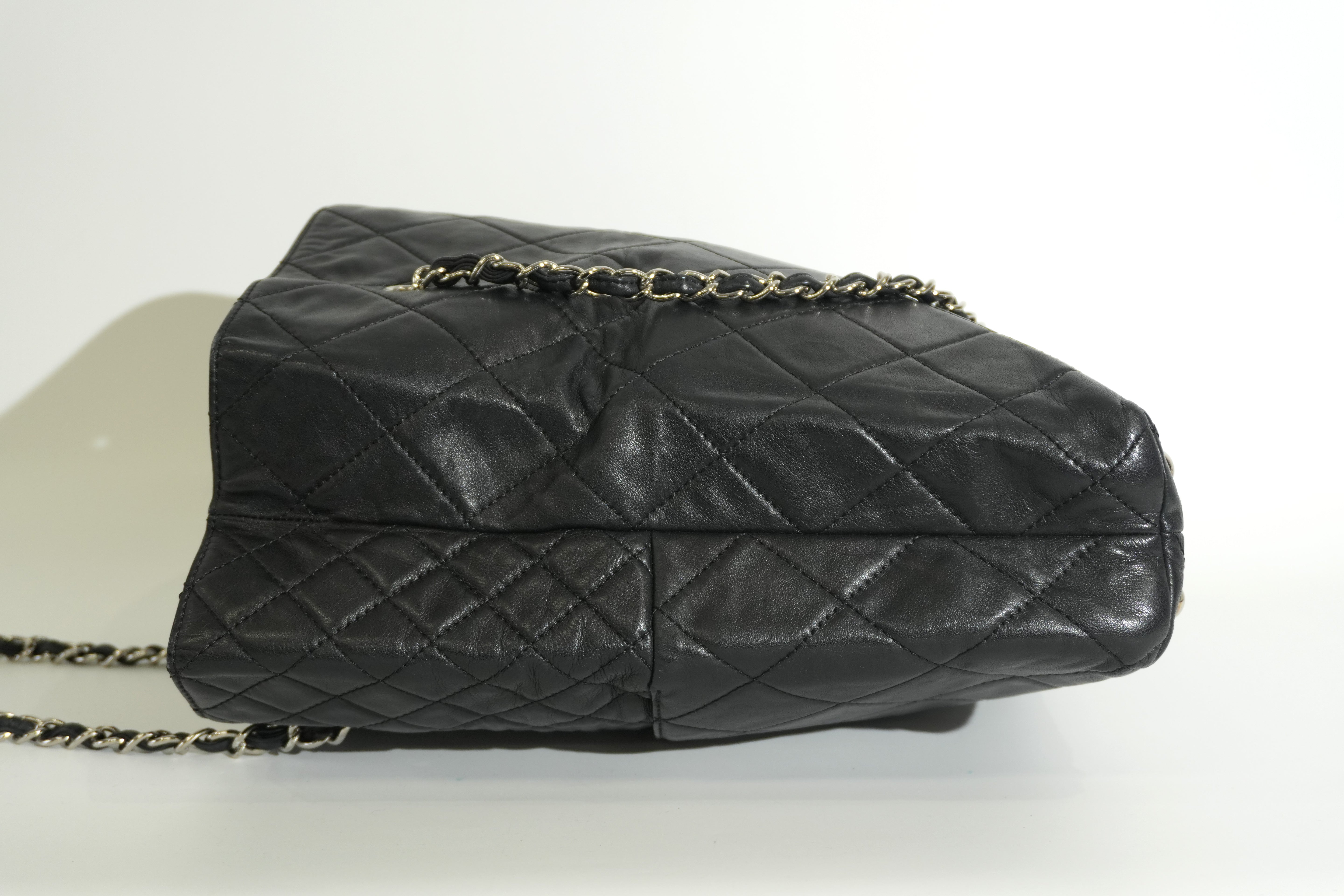 Pre-owned Lambskin Leather Business Tote Bag Black