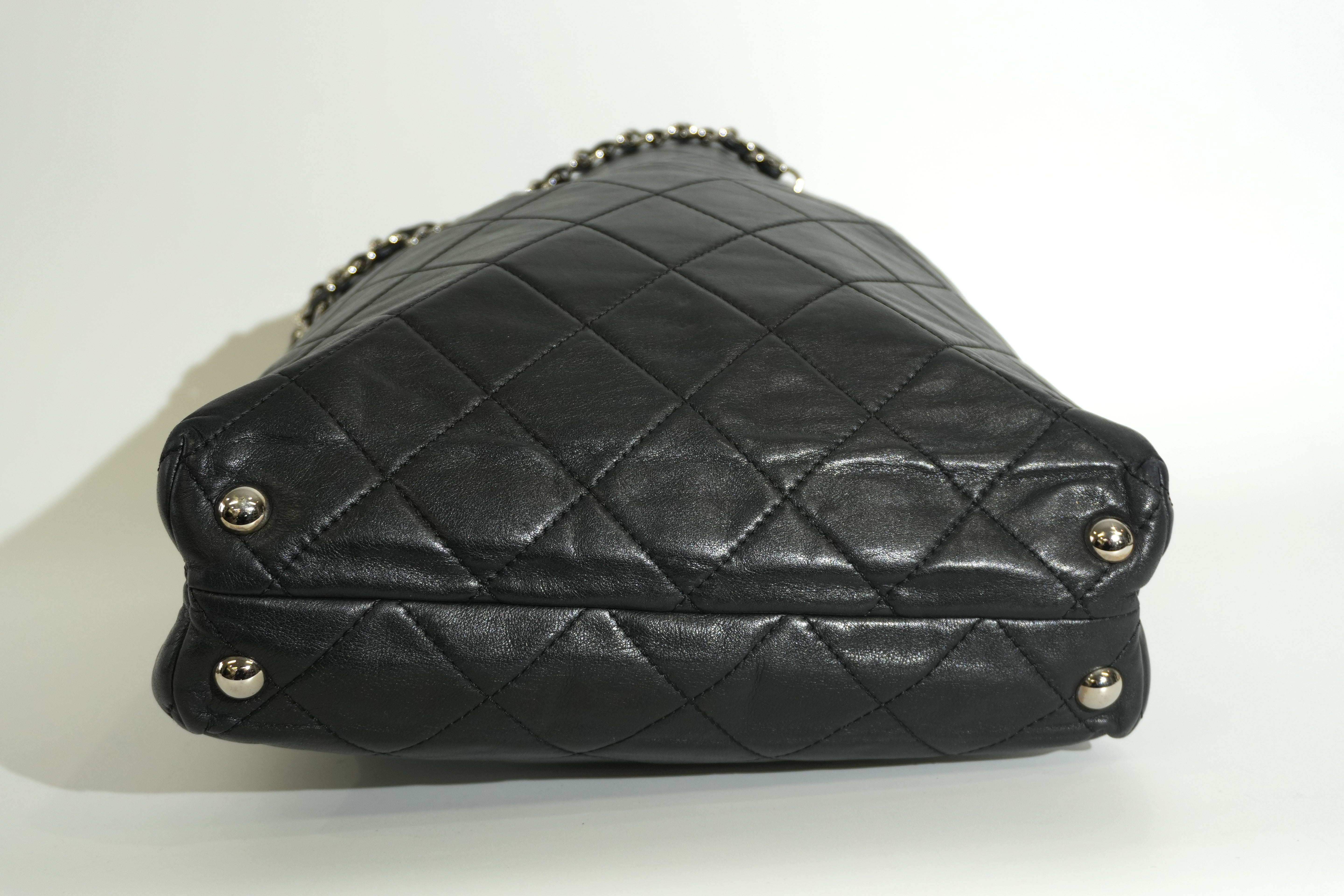 Pre-owned Lambskin Leather Business Tote Bag Black