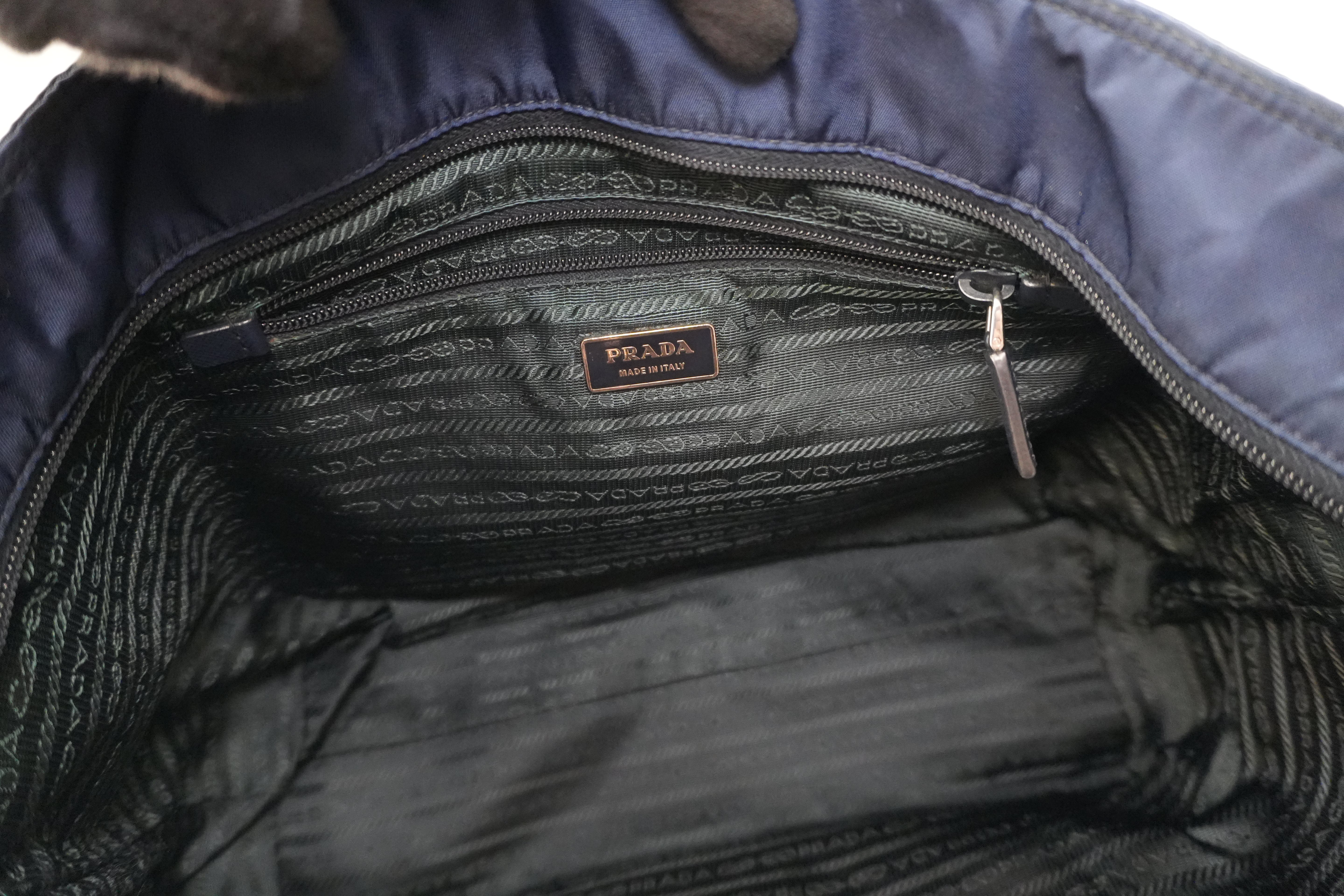 Pre-owned Prada Nylon Tote Bag Navy Blue