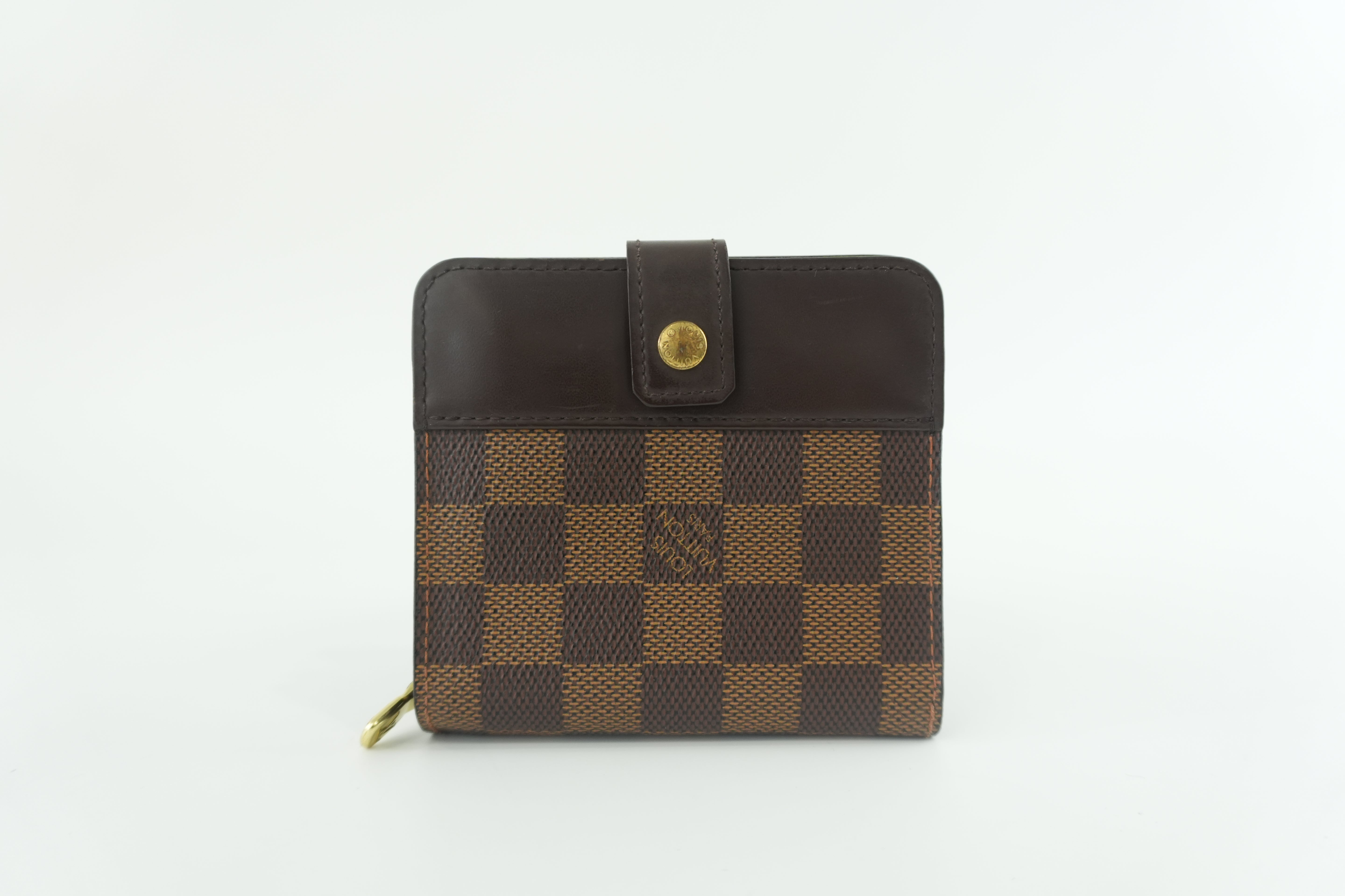 Louis Vuitton Damier Ebene Zip Compact Wallet Used