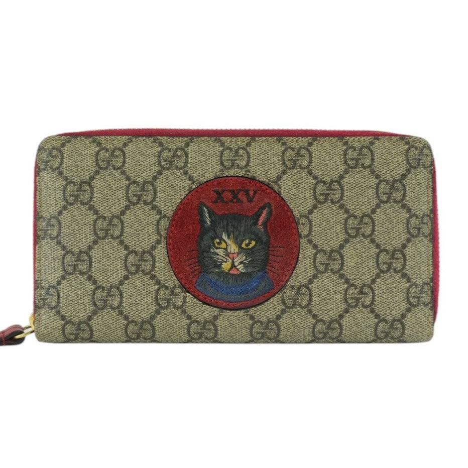 Gucci Supreme Cat Long Wallet Used