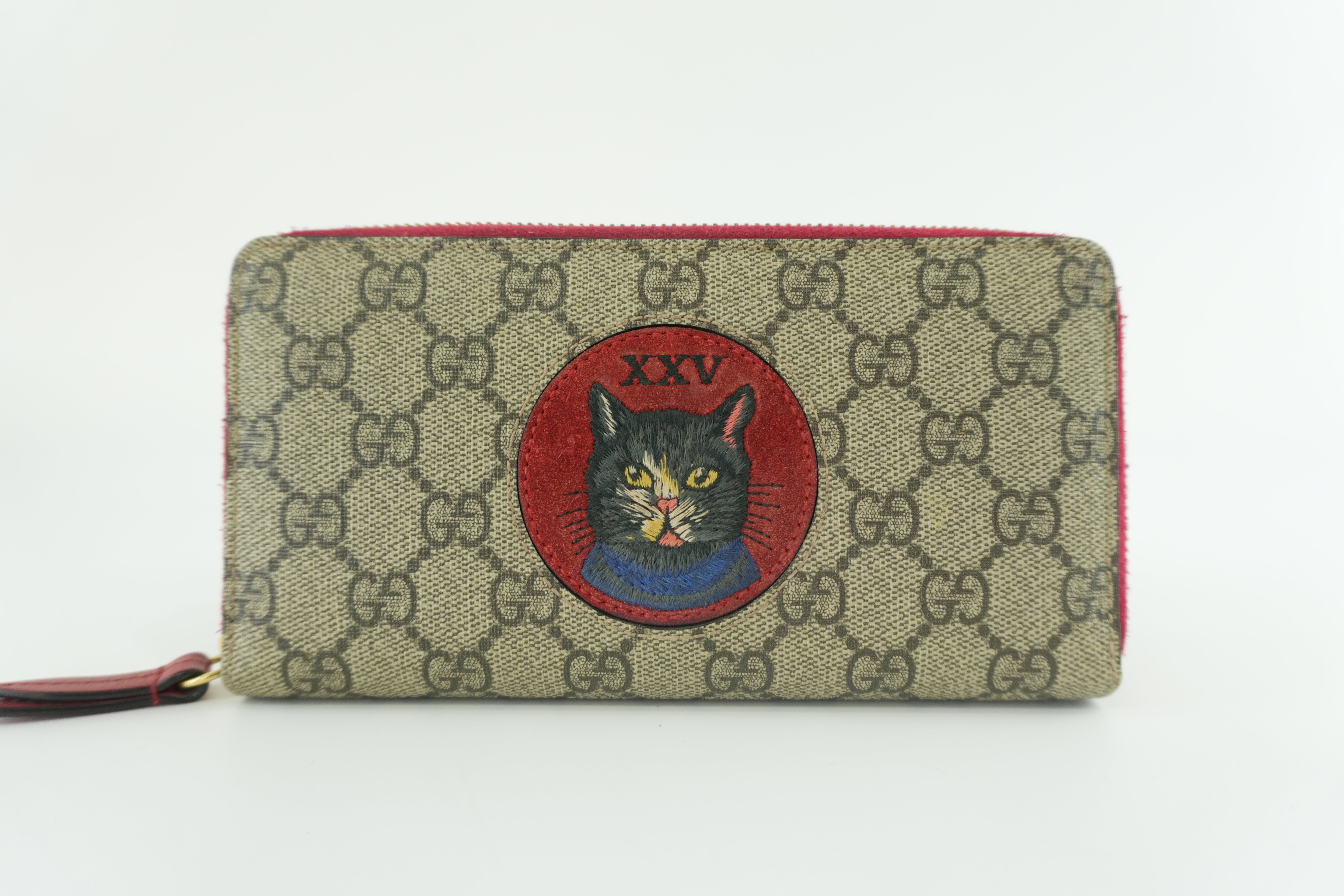 Gucci Supreme Cat Long Wallet Used