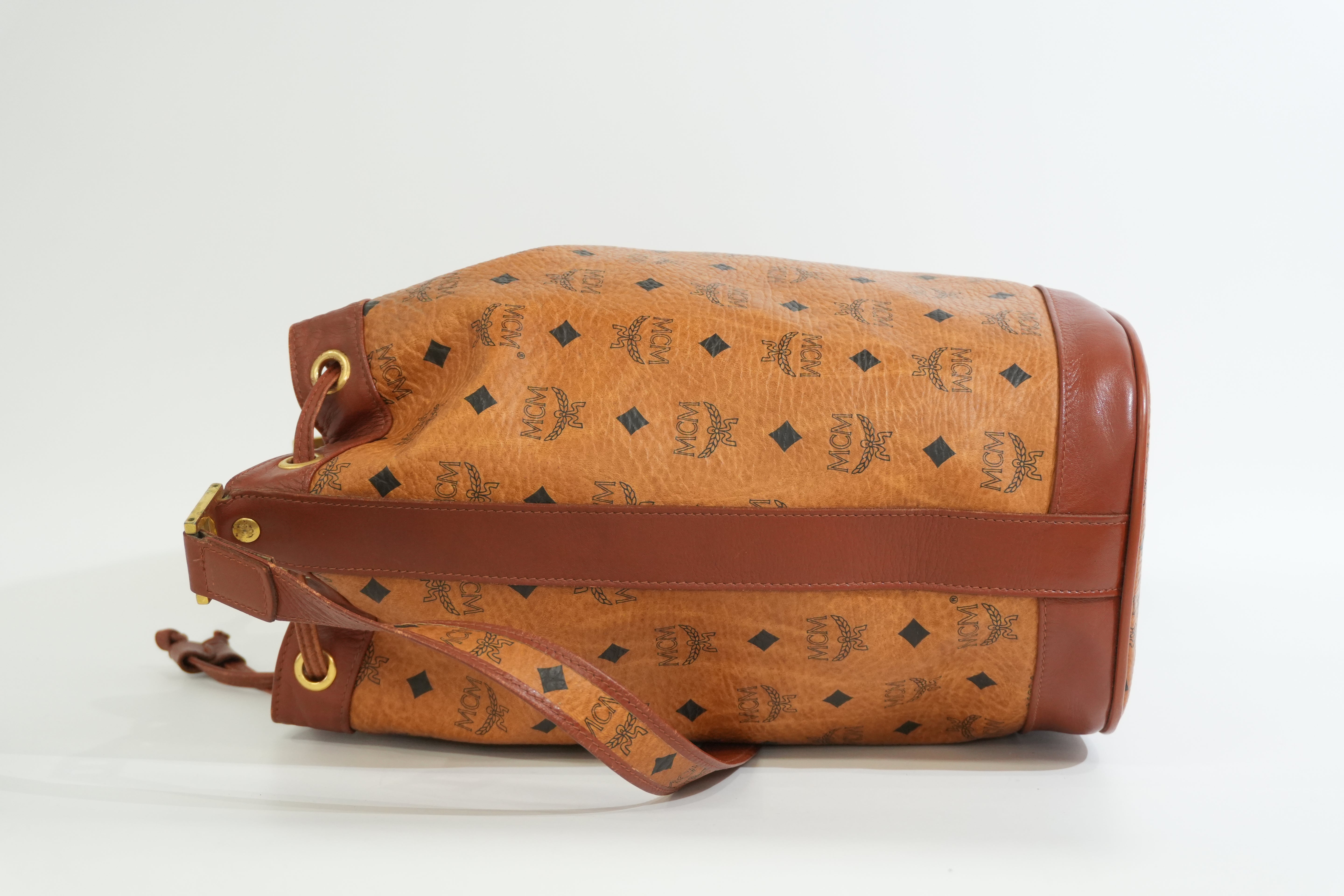 Pre-owned MCM Bucket Shoulder Bag Cognac