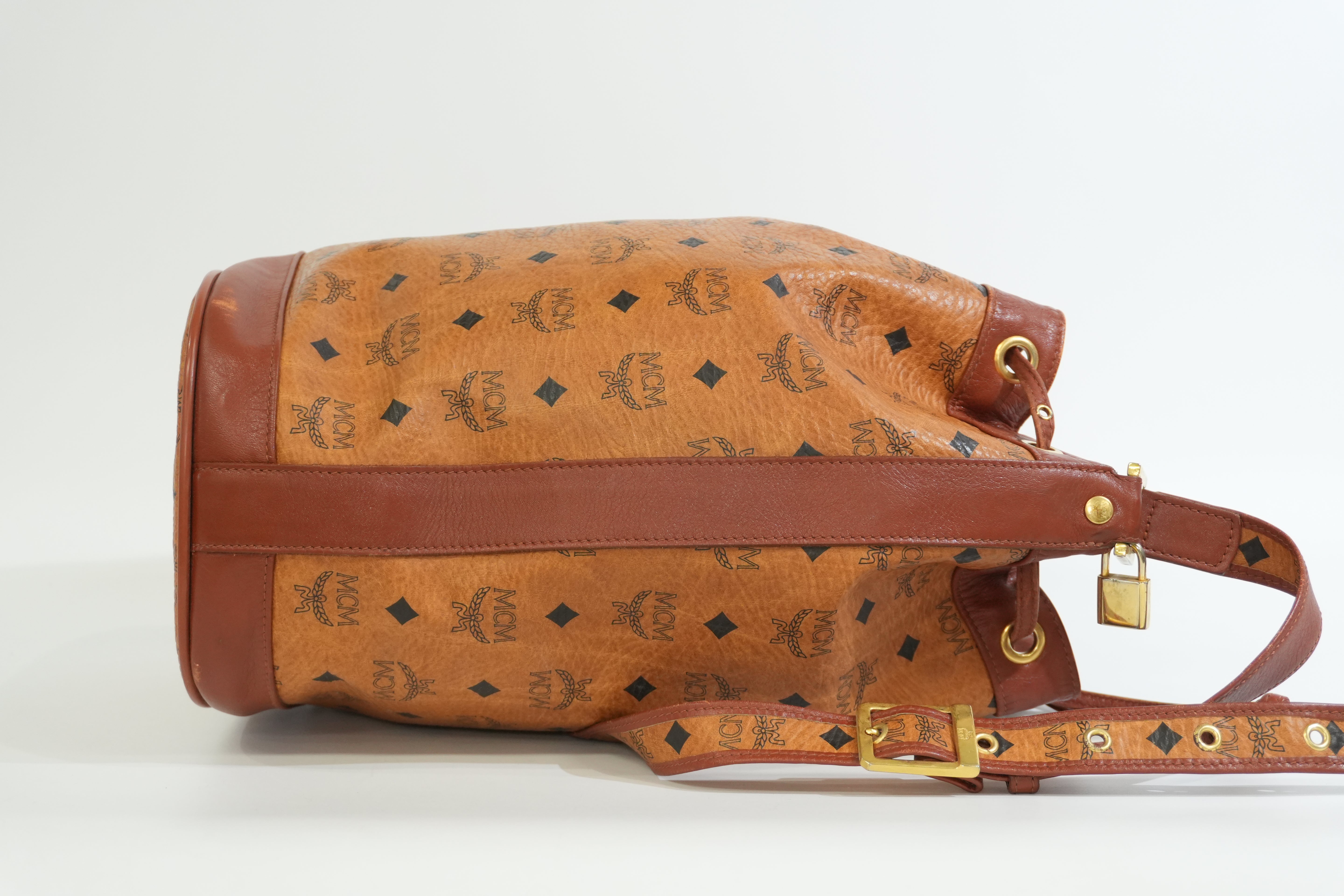 Pre-owned MCM Bucket Shoulder Bag Cognac