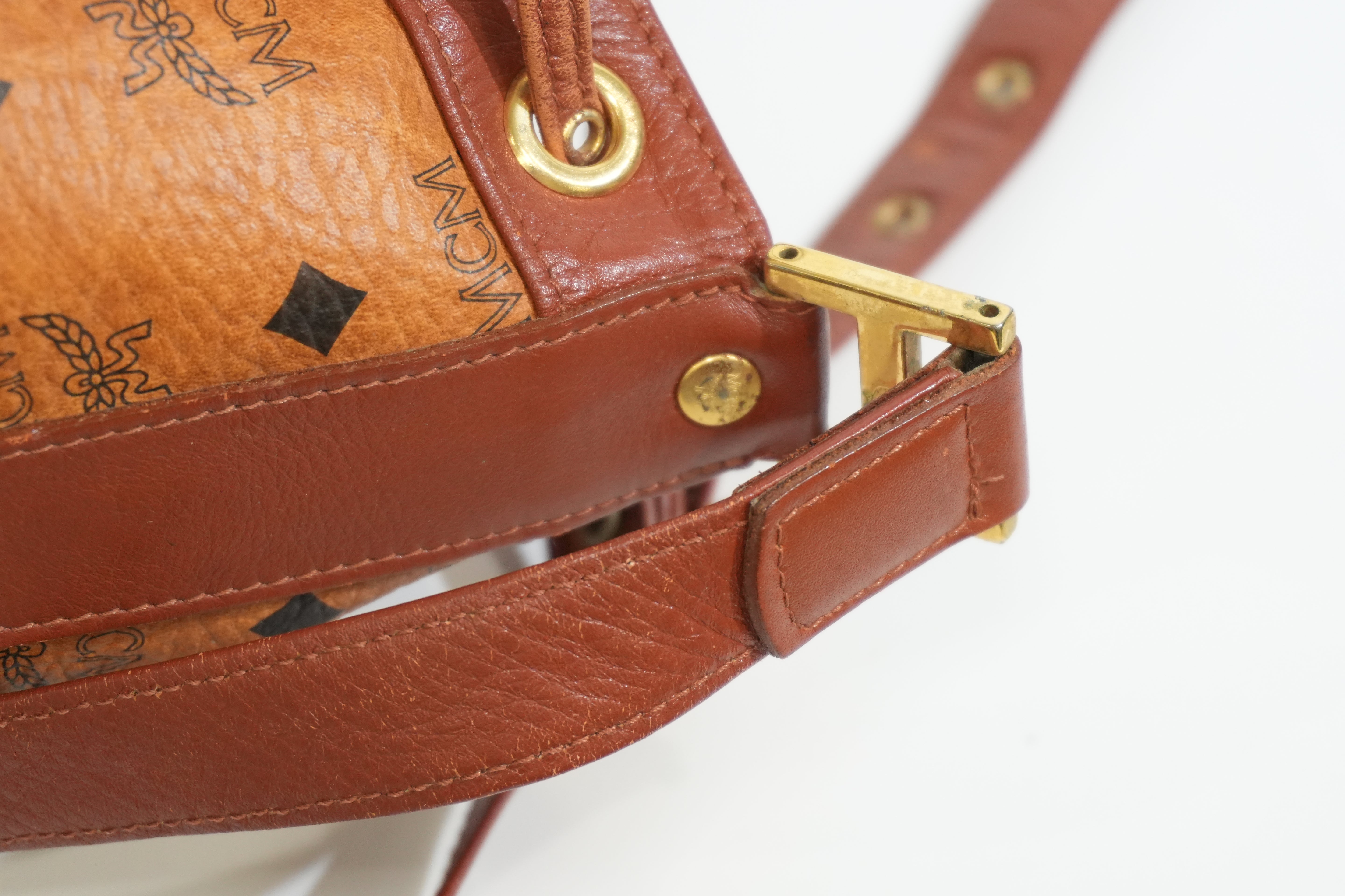 Pre-owned MCM Bucket Shoulder Bag Cognac