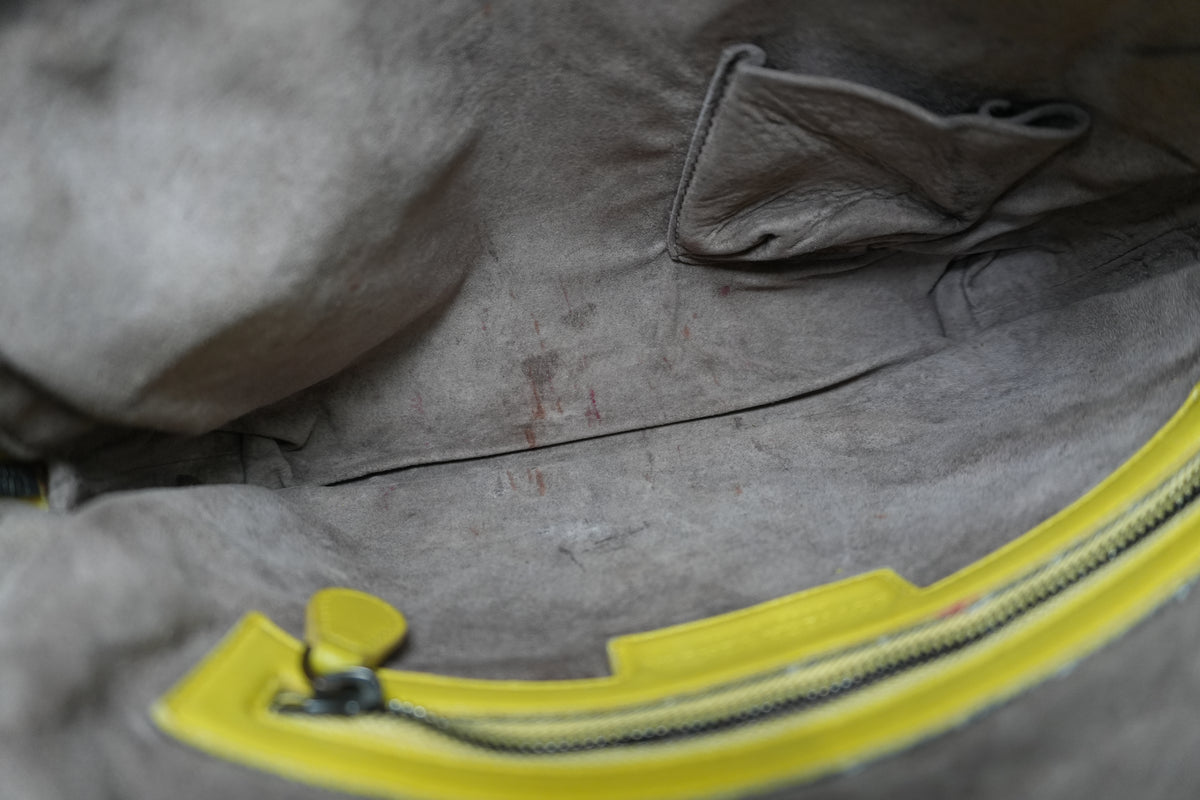 Pre-Owned Bottega Intercciato Crossbody Bag Yellow