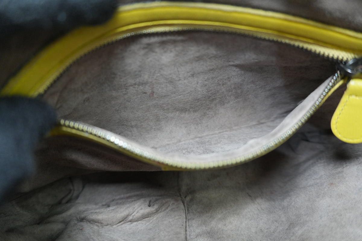 Pre-Owned Bottega Intercciato Crossbody Bag Yellow