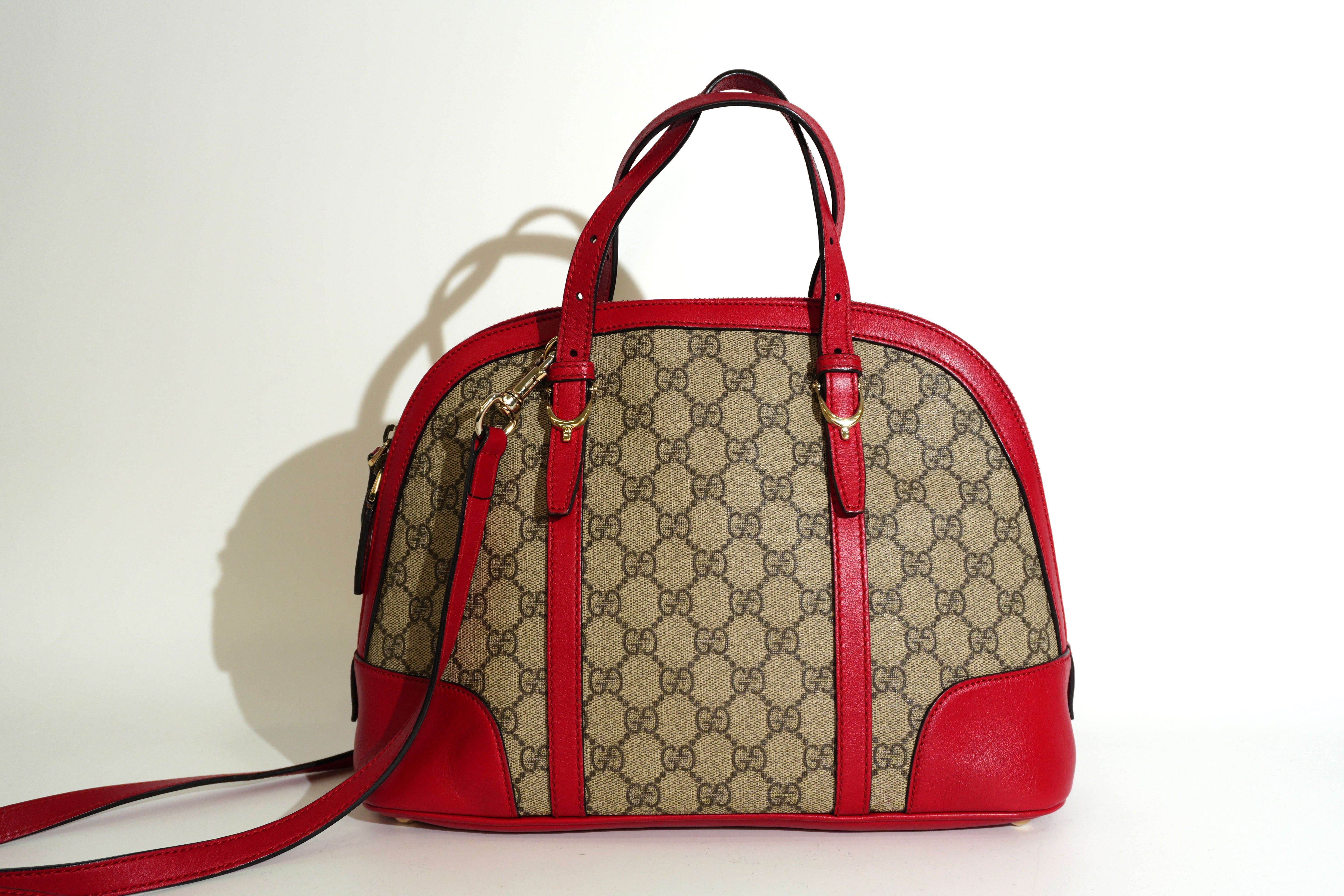 Pre-owned Gucci Two Way Domed Shoulder Bag Red