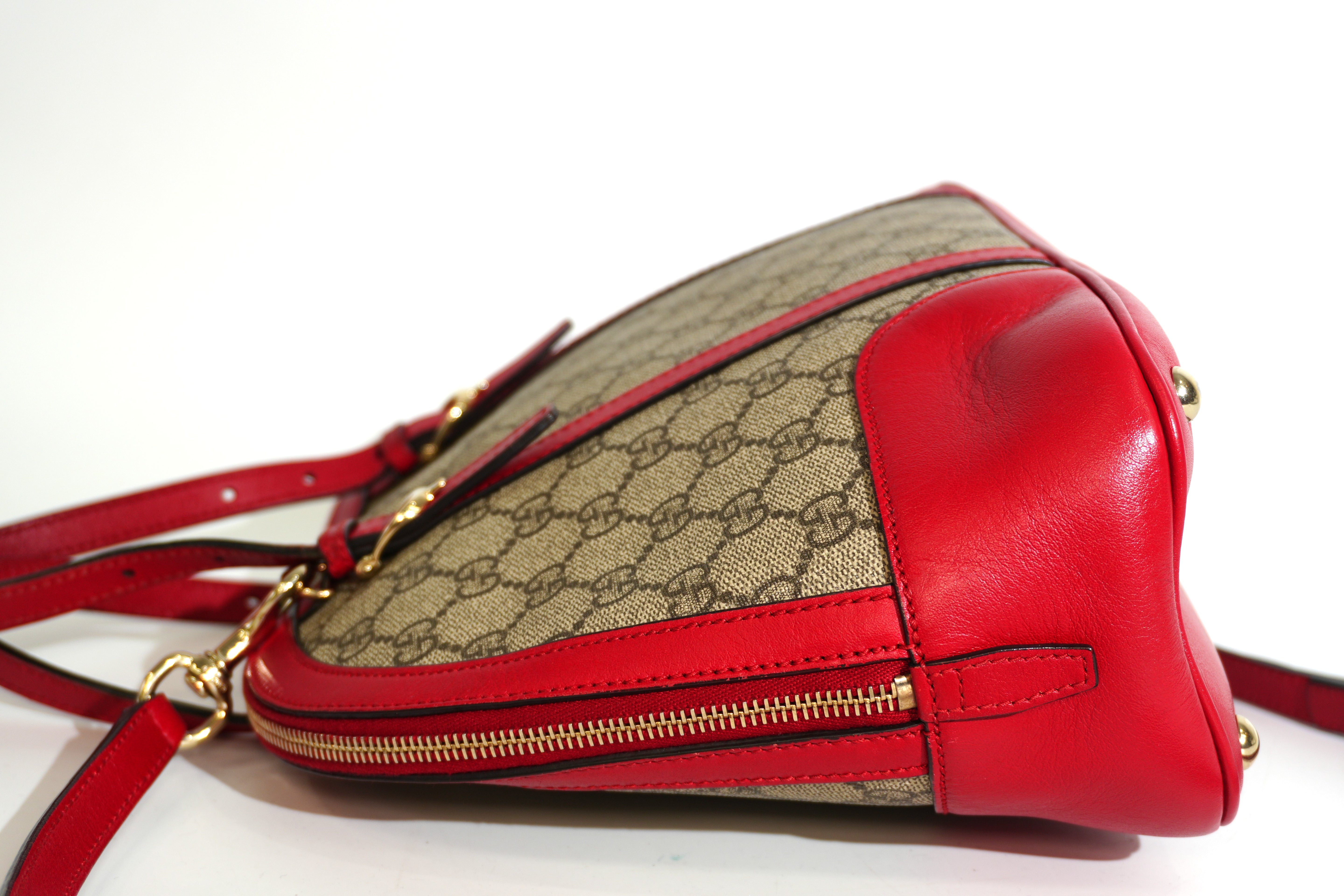 Pre-owned Gucci Two Way Domed Shoulder Bag Red