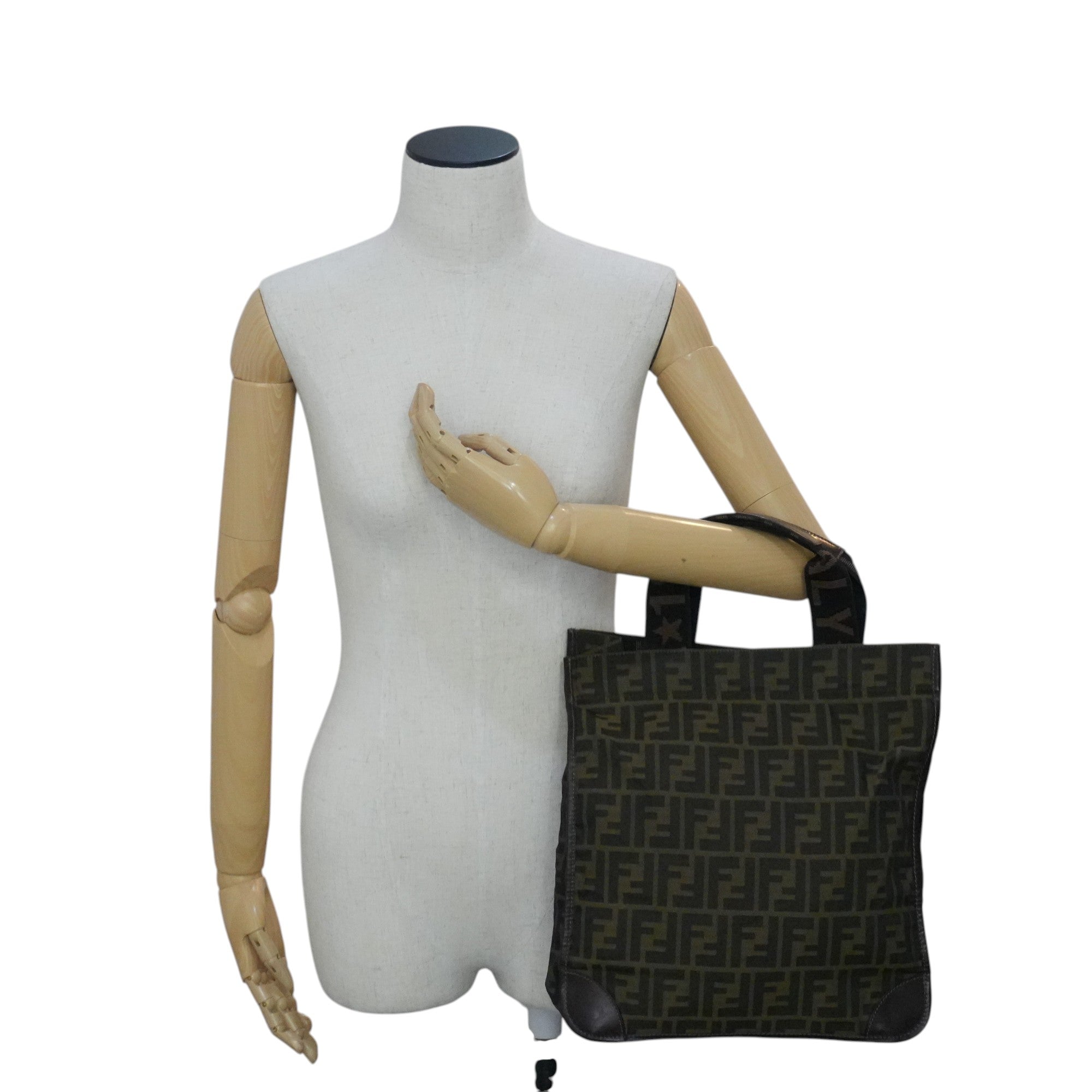 Pre-owned Fendi Zucca Small Tote Bag Brown