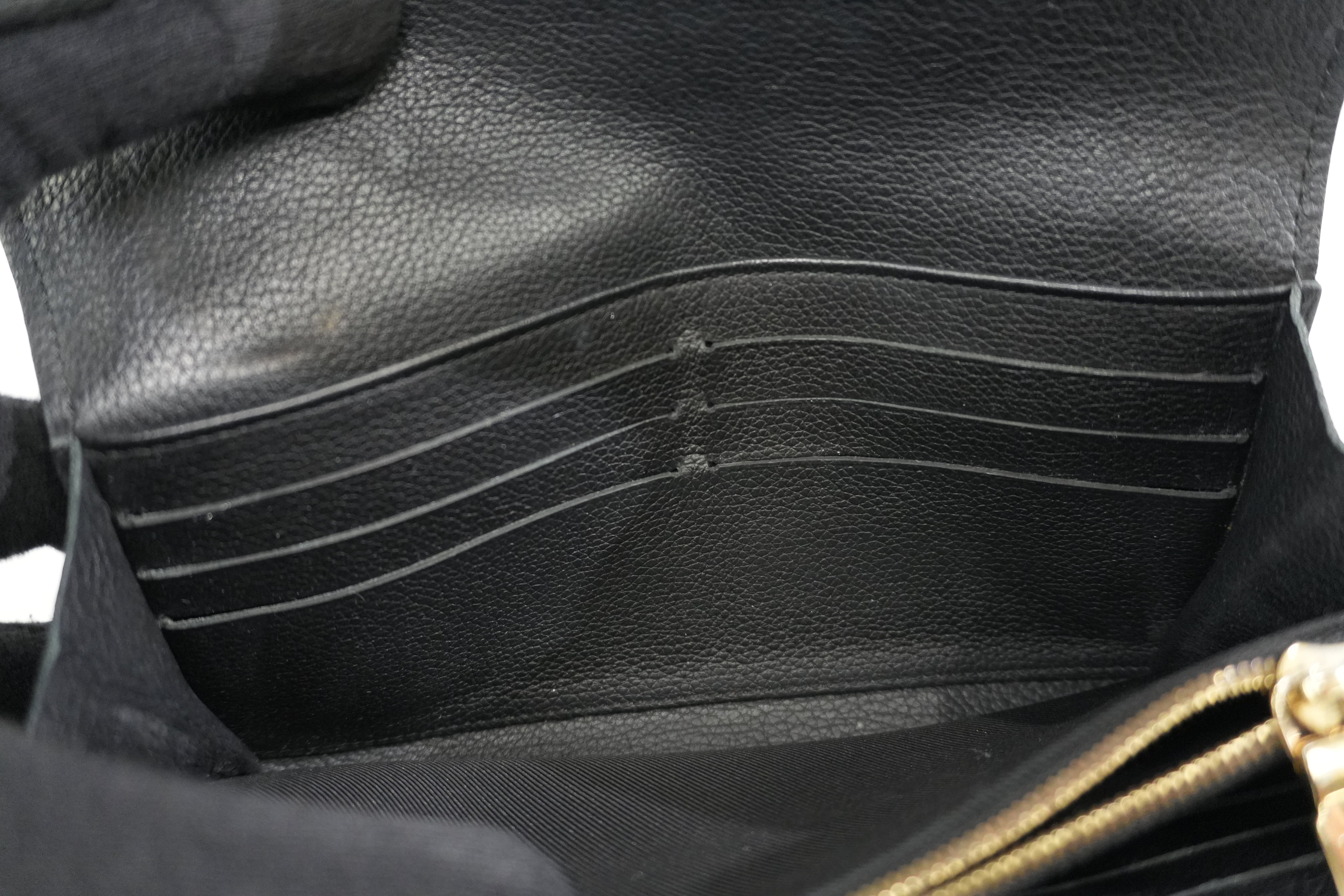 Pre-owned Louis Vuitton Leather Porte Feuille Lockeme Long Wallet Black