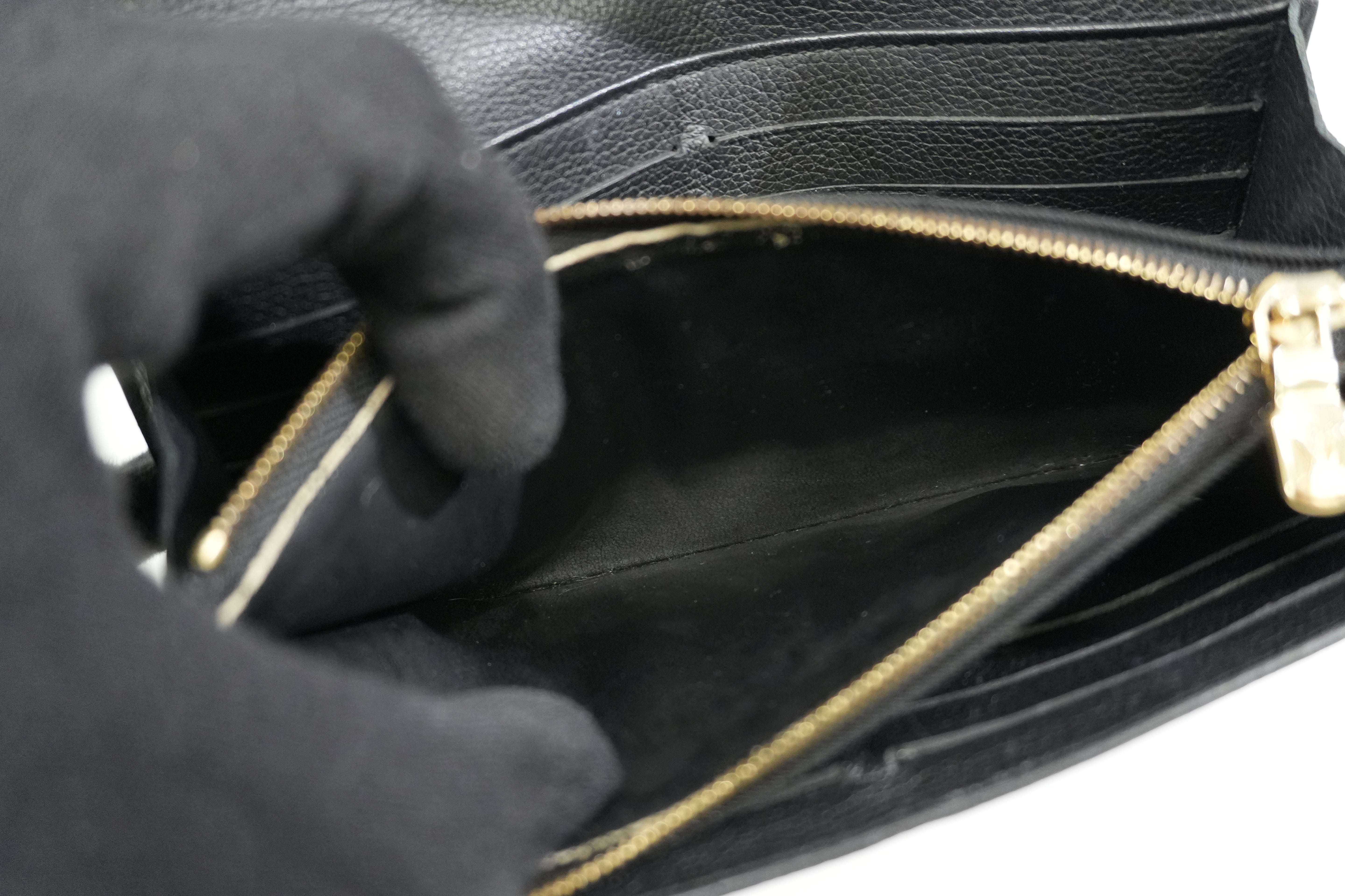 Pre-owned Louis Vuitton Leather Porte Feuille Lockeme Long Wallet Black