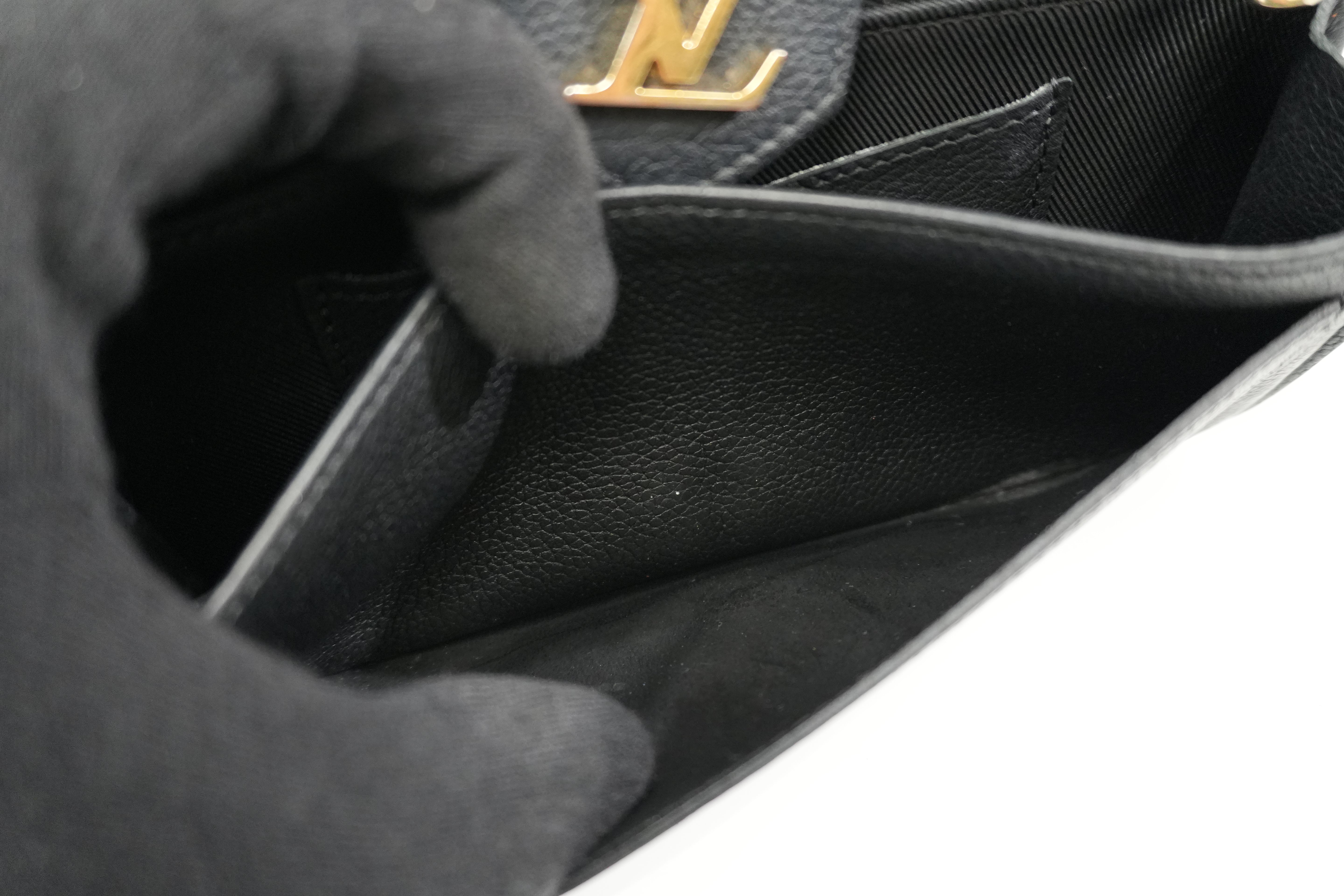 Pre-owned Louis Vuitton Leather Porte Feuille Lockeme Long Wallet Black