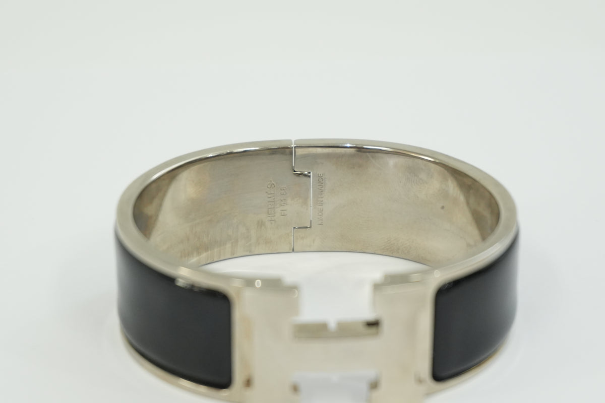 Pre-Owned Hermes Clic Clac Big Bracelet Black
