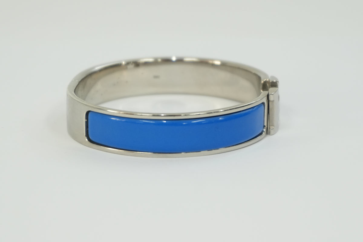 Pre-Owned Hermes Clic Clac Bracelet Blue
