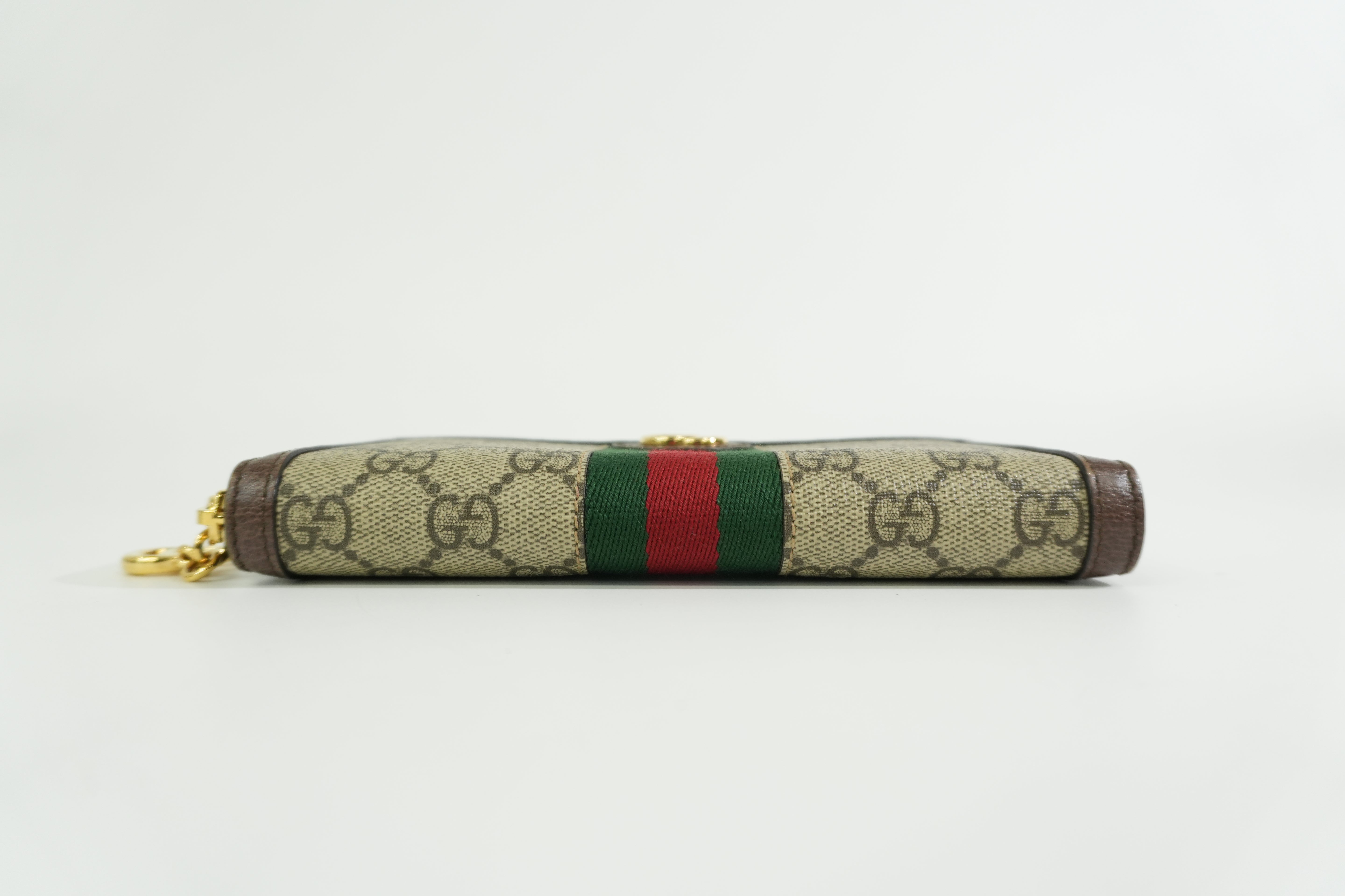 Pre-owned Gucci Ophidia Zippy Long Wallet Brown