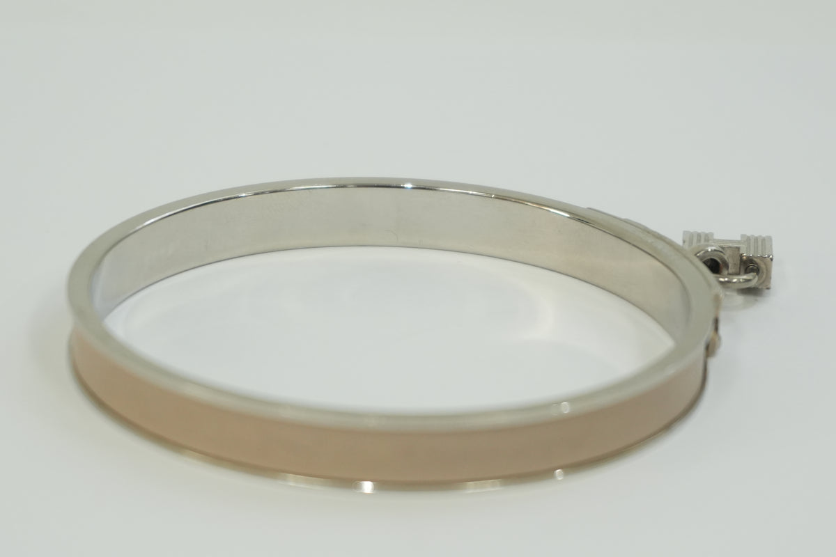 Pre-Owned Hermes Kelly Bangle Cream and Silver