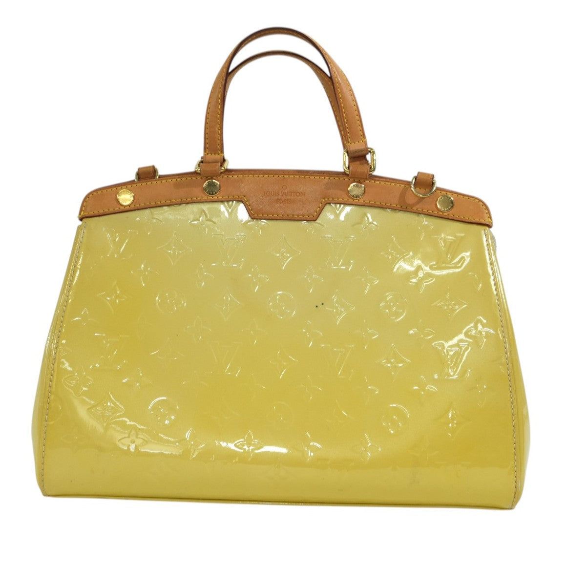 Pre-owned Louis Vuitton Vernis Handbag Yellow