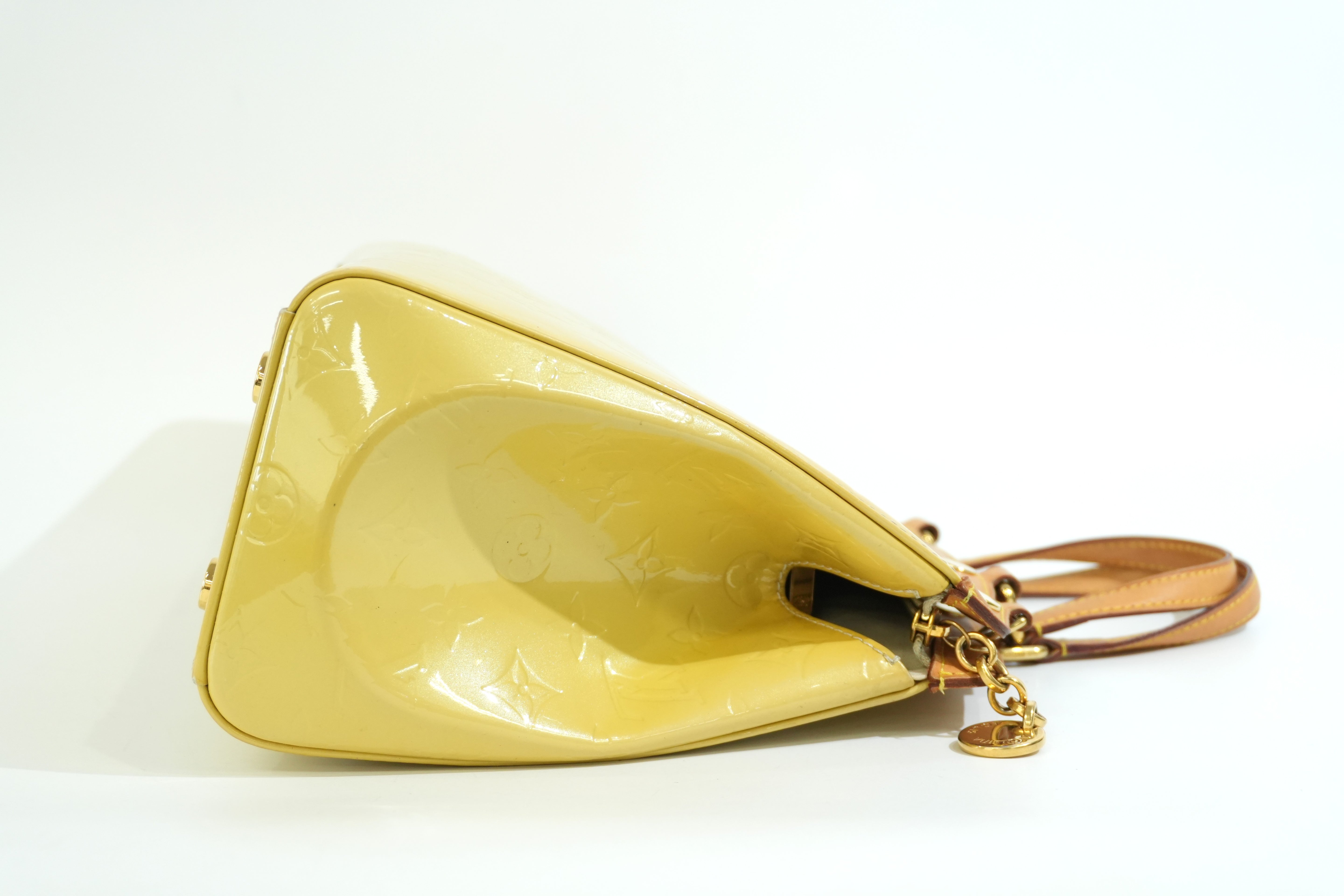 Pre-owned Louis Vuitton Vernis Handbag Yellow