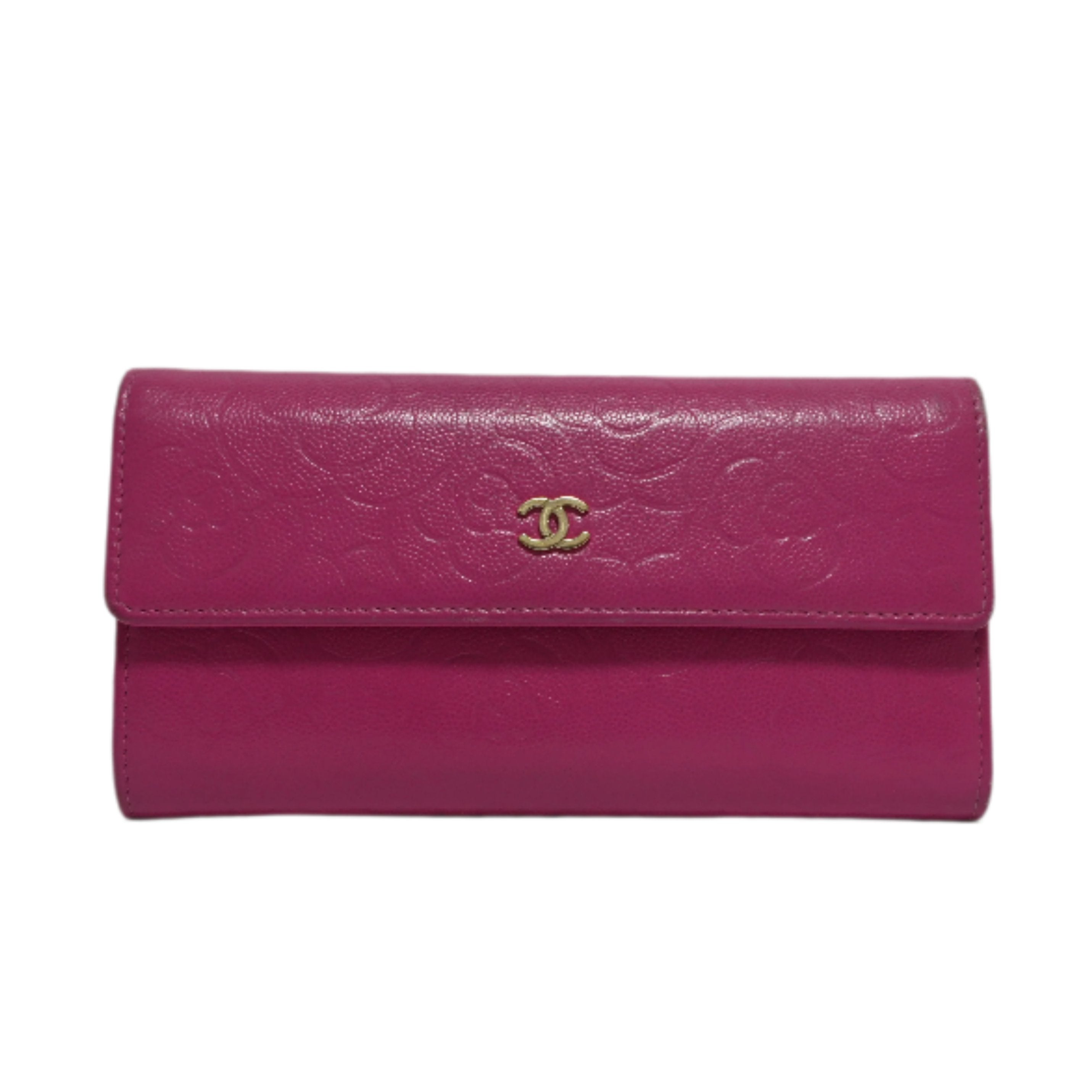Chanel Camellia Wallet Pink Used