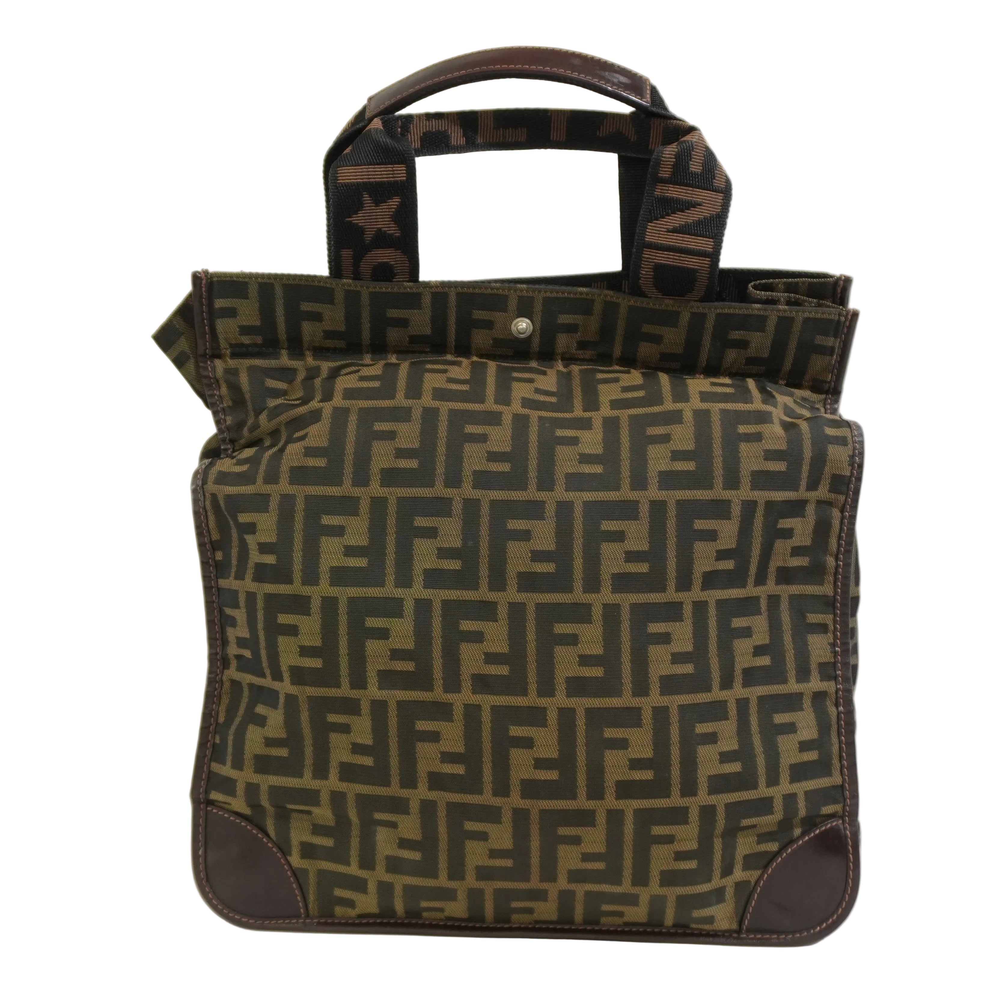 Pre-owned Fendi Zucca Small Tote Bag Brown