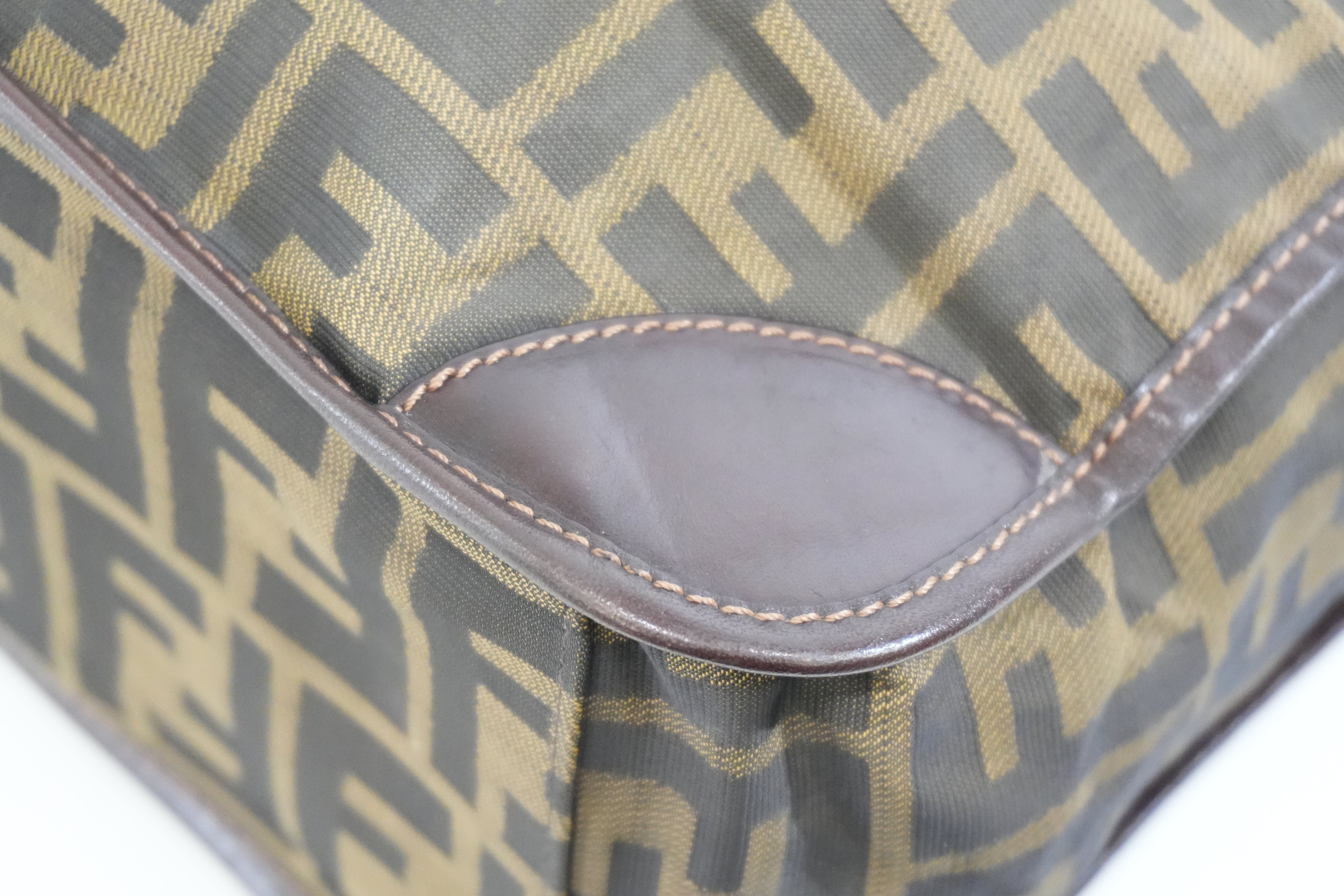Pre-owned Fendi Zucca Small Tote Bag Brown