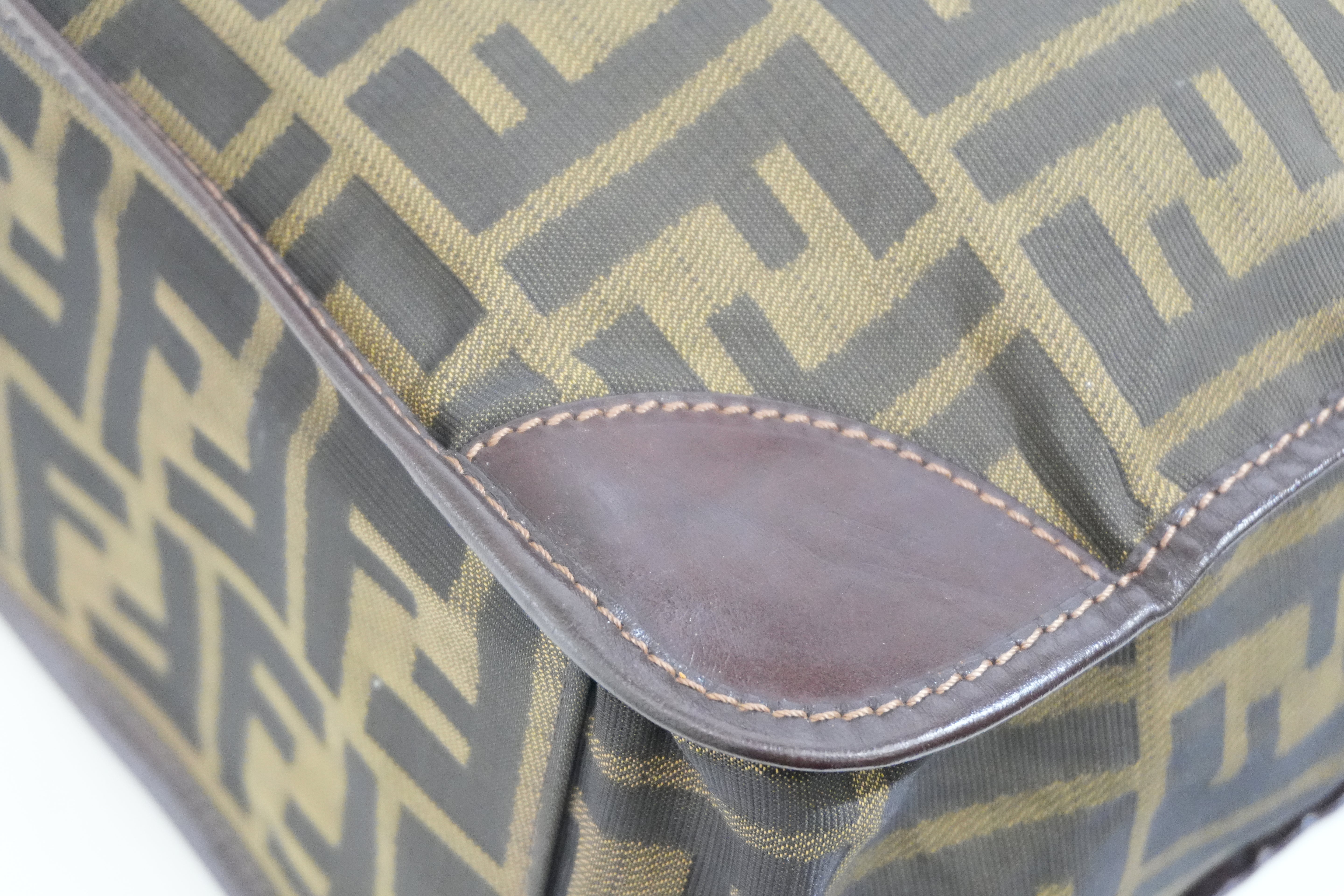 Pre-owned Fendi Zucca Small Tote Bag Brown