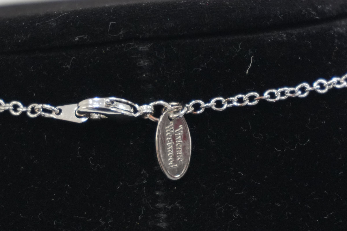 Pre-Owned Vivienne WestWood Heart Necklace Silver and Red
