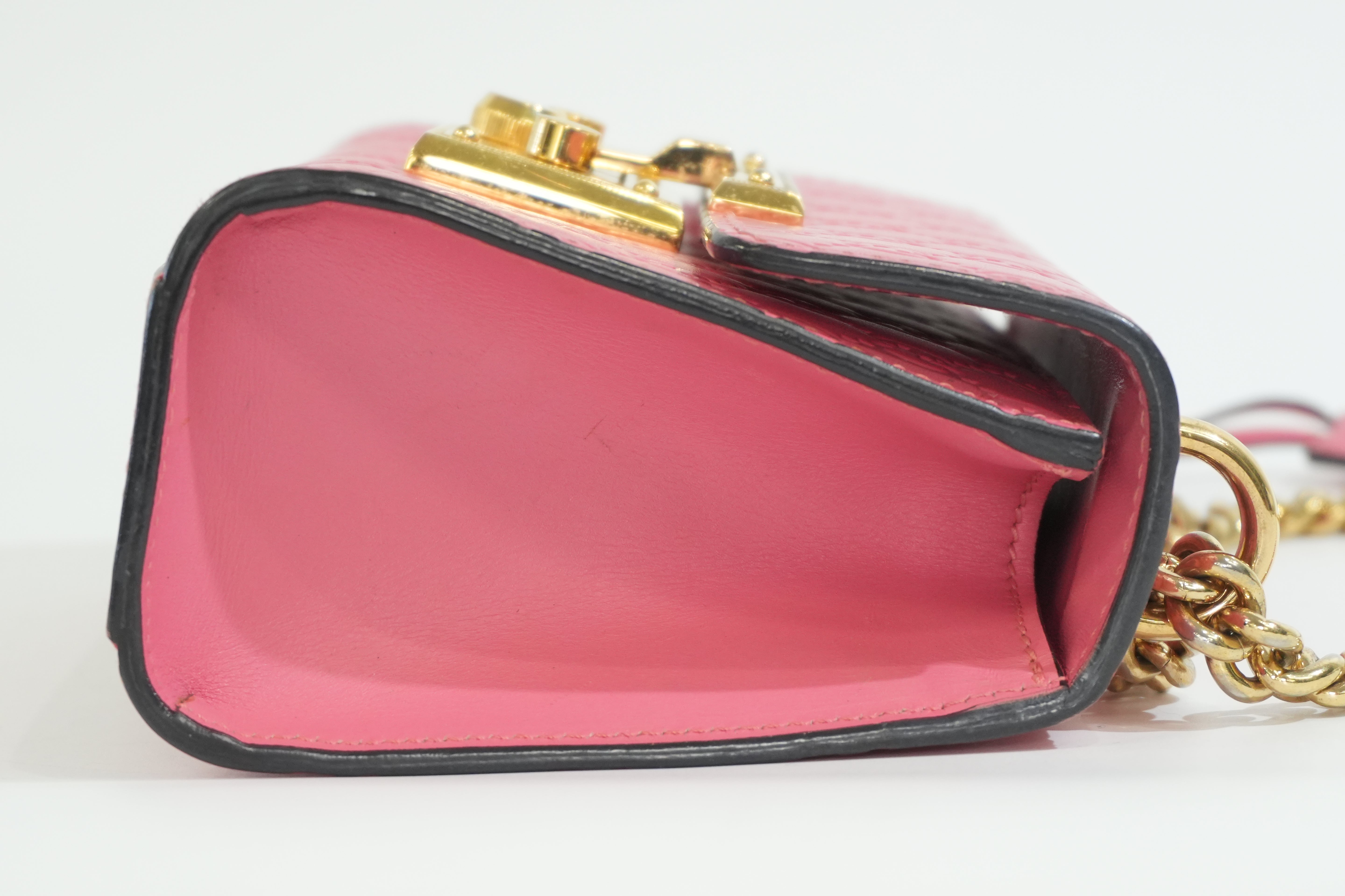 Pre-owned Gucci Small Padlock Bag Chain Shoulder Bag Pink