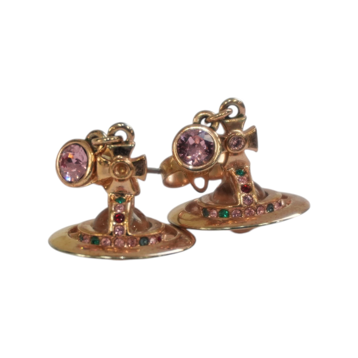 Pre-Owned Vivienne WestWood Orb Dangling Earrings Rose Gold