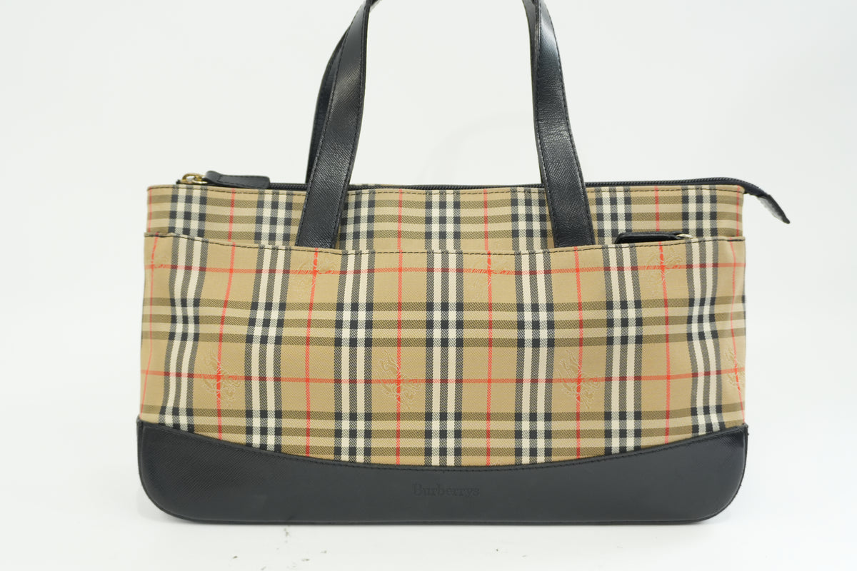 Pre-Owned Burberry Classic Check Handbag Beige